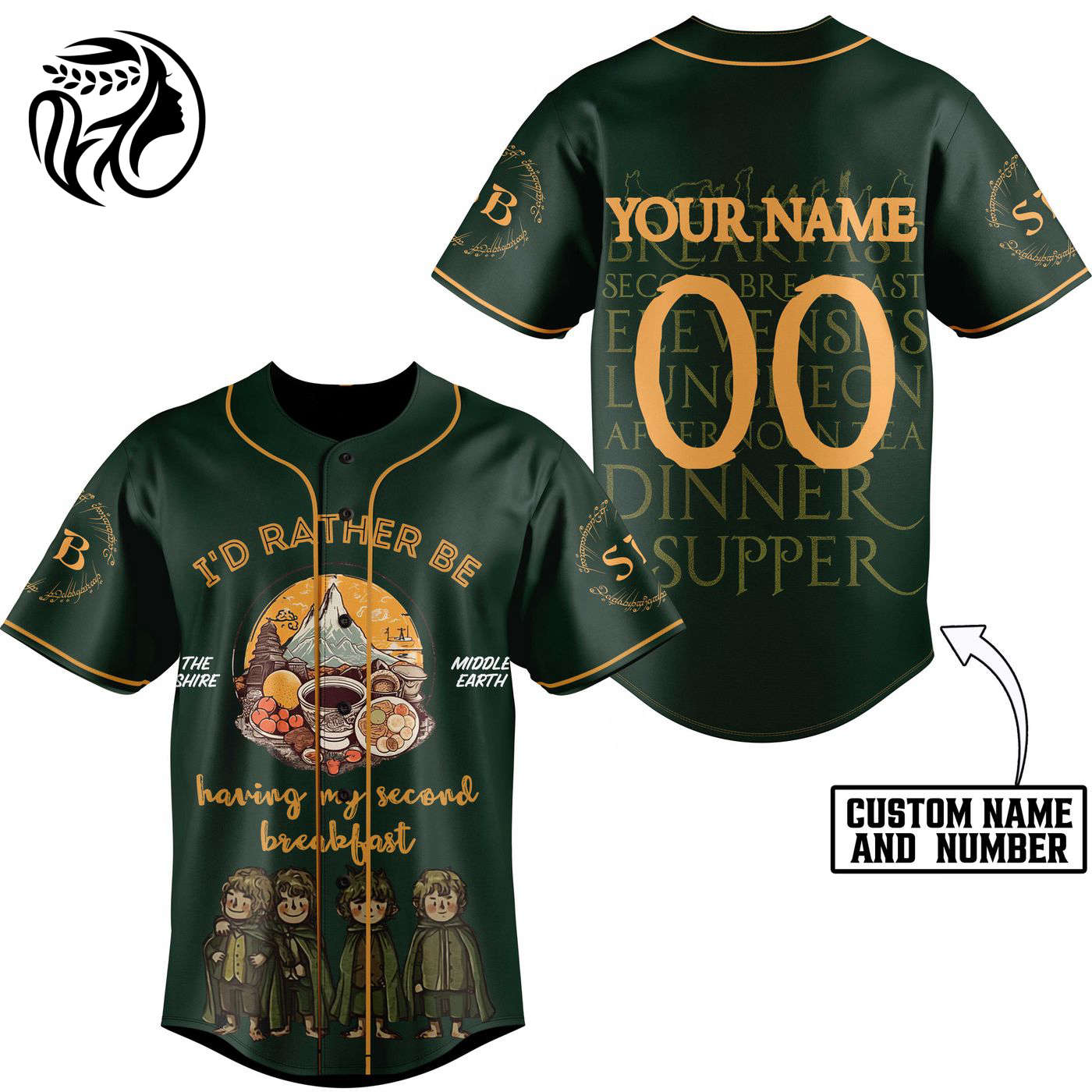 I Would Rather Be Having My Second Breakfast Baseball Jersey For Men Women And Kids Gift
