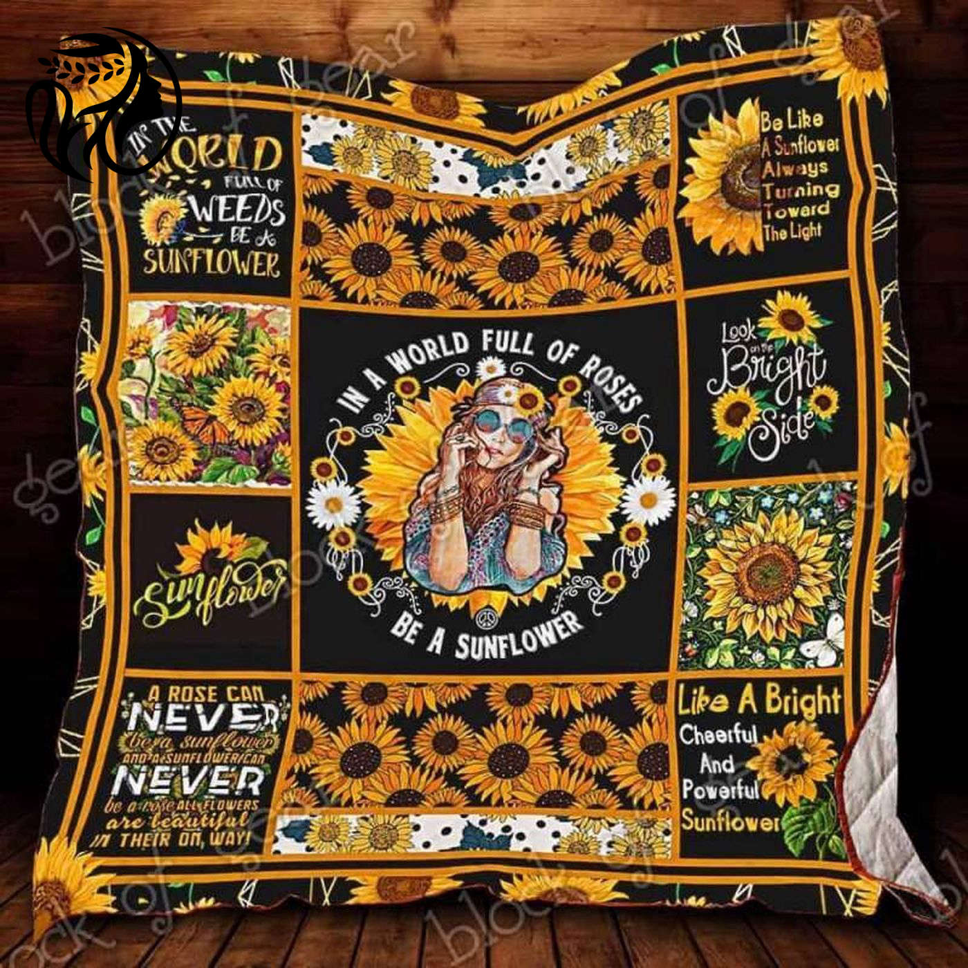 In A World Full Of Roses Be A Sunflower: Customized 3D Quilt