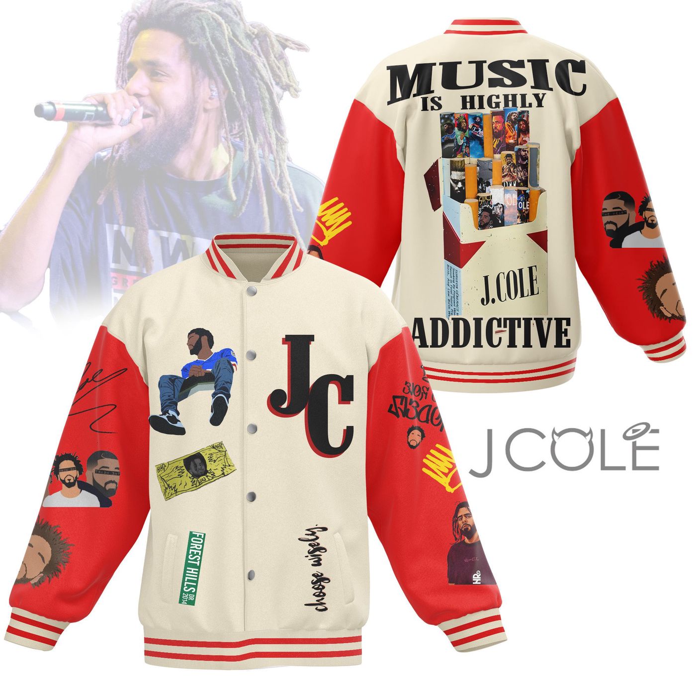 J Cole New Premium Baseball Jacket Gift For Fan J Cole New Premium Baseball Jacket Gift For Fan