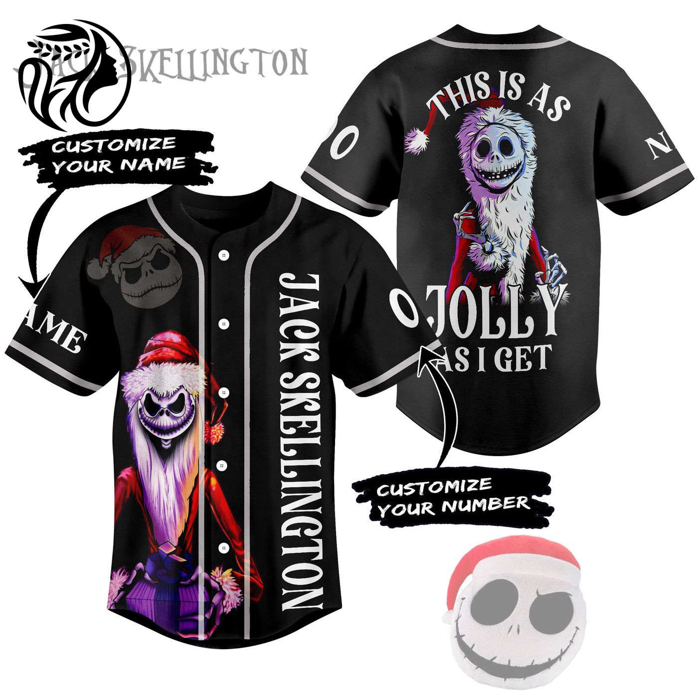 Jack Skellington Baseball Jersey For Men Women And Kids Gift