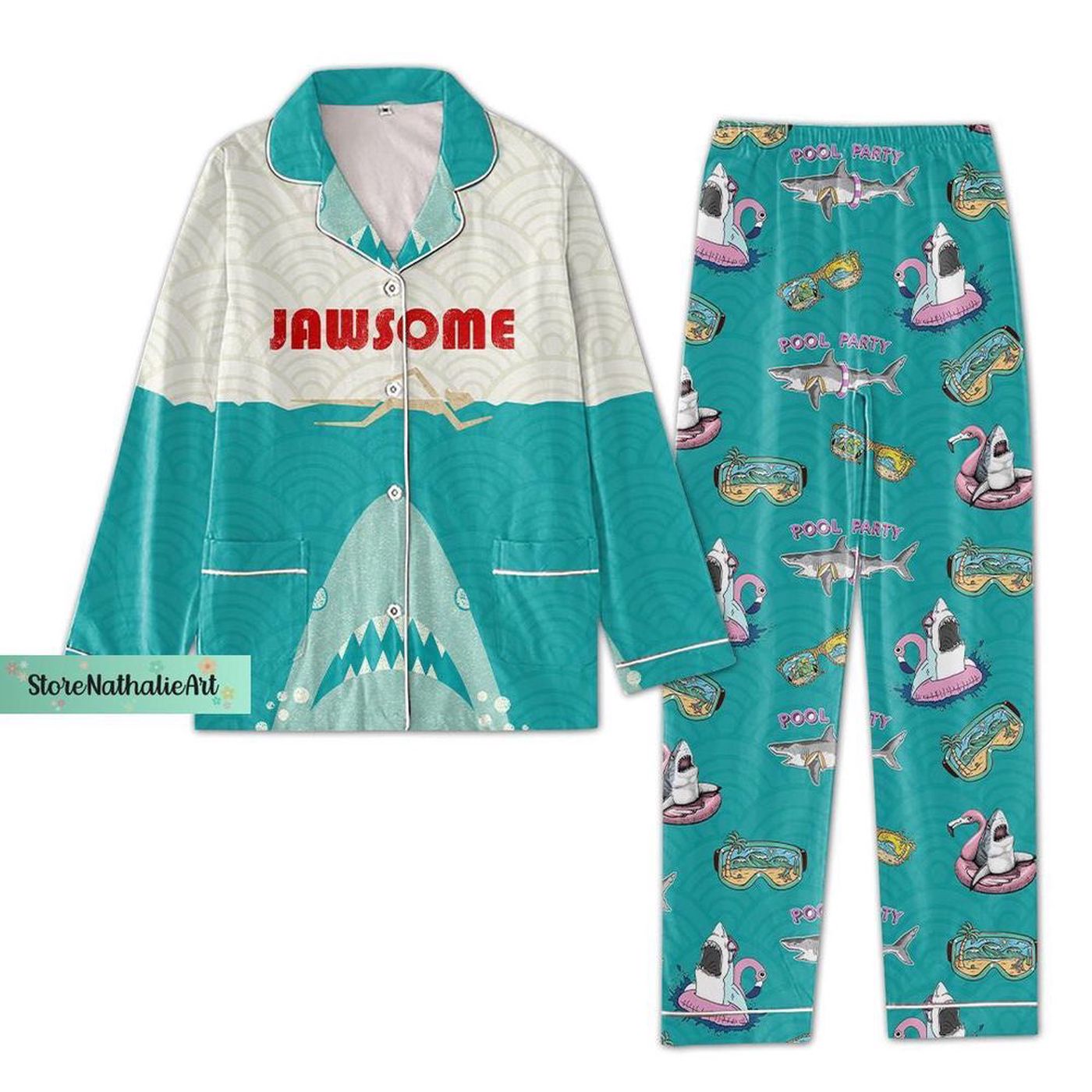 Jaw Some Pajamas Set: Jaws Movie Womens & Shark-Themed PJs