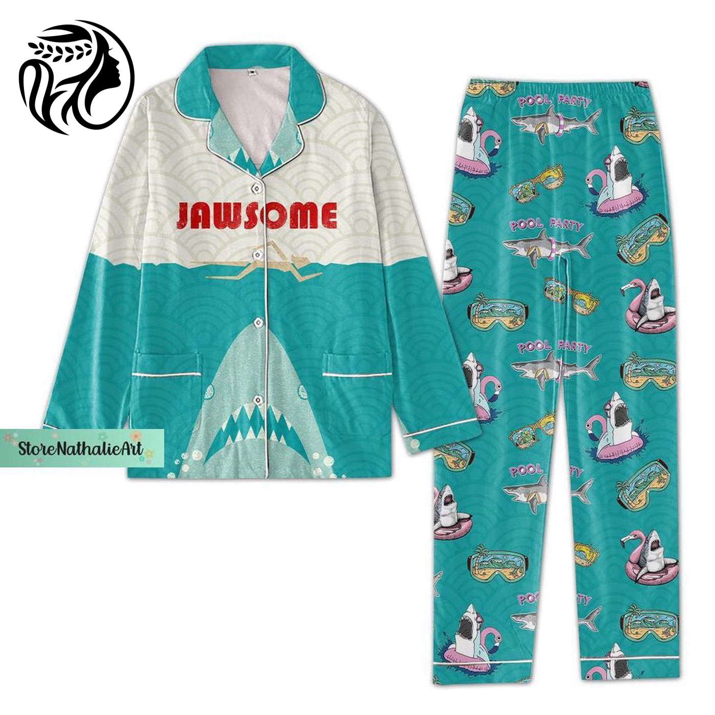 Jaw Some Pajamas Set: Jaws Movie Womens & Shark-Themed PJs