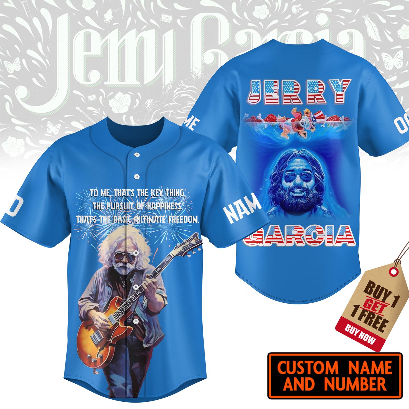 Jerry Garcia Baseball Jersey For Men Women And Kids Gift