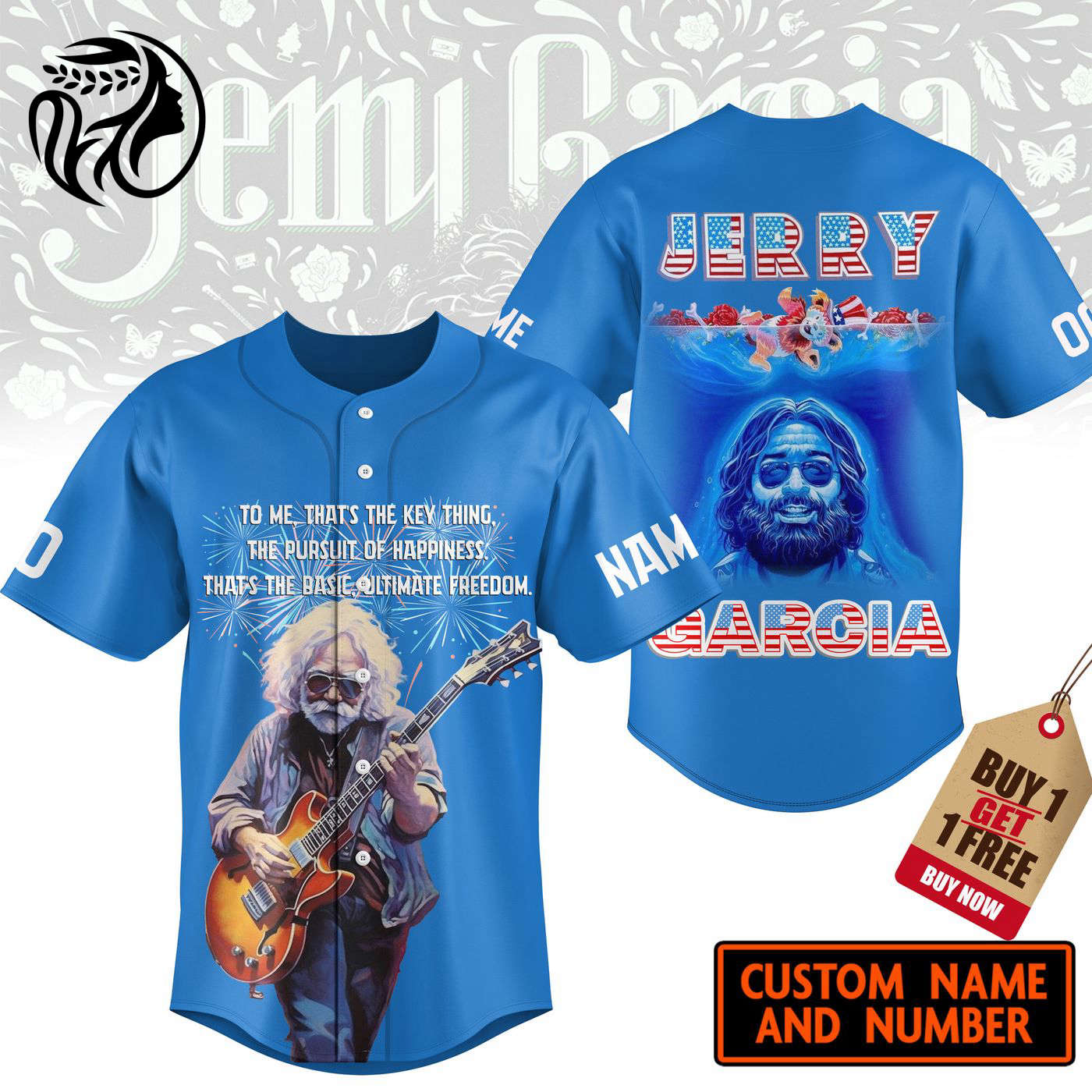 Jerry Garcia Baseball Jersey For Men Women And Kids Gift