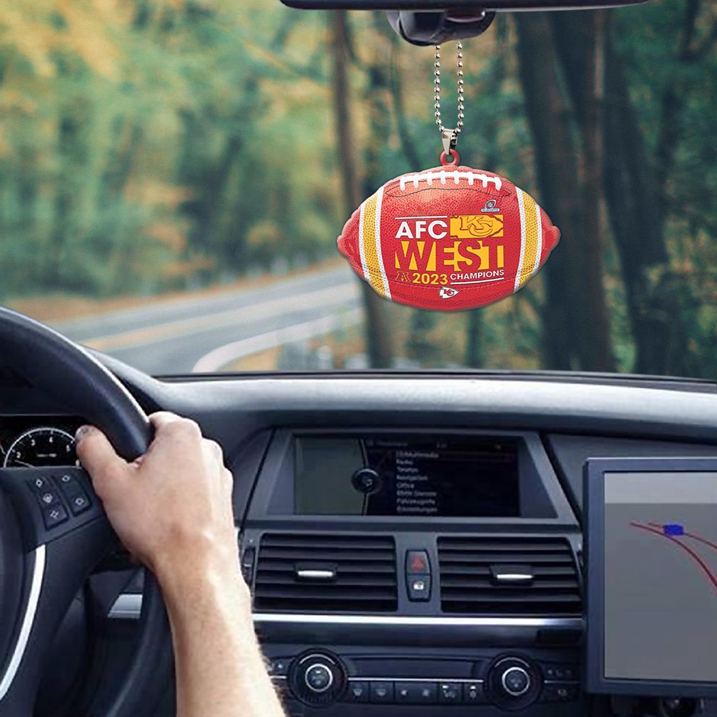 Kansas City Chiefs Custom shape-sided Acrylic Car Ornament Gift