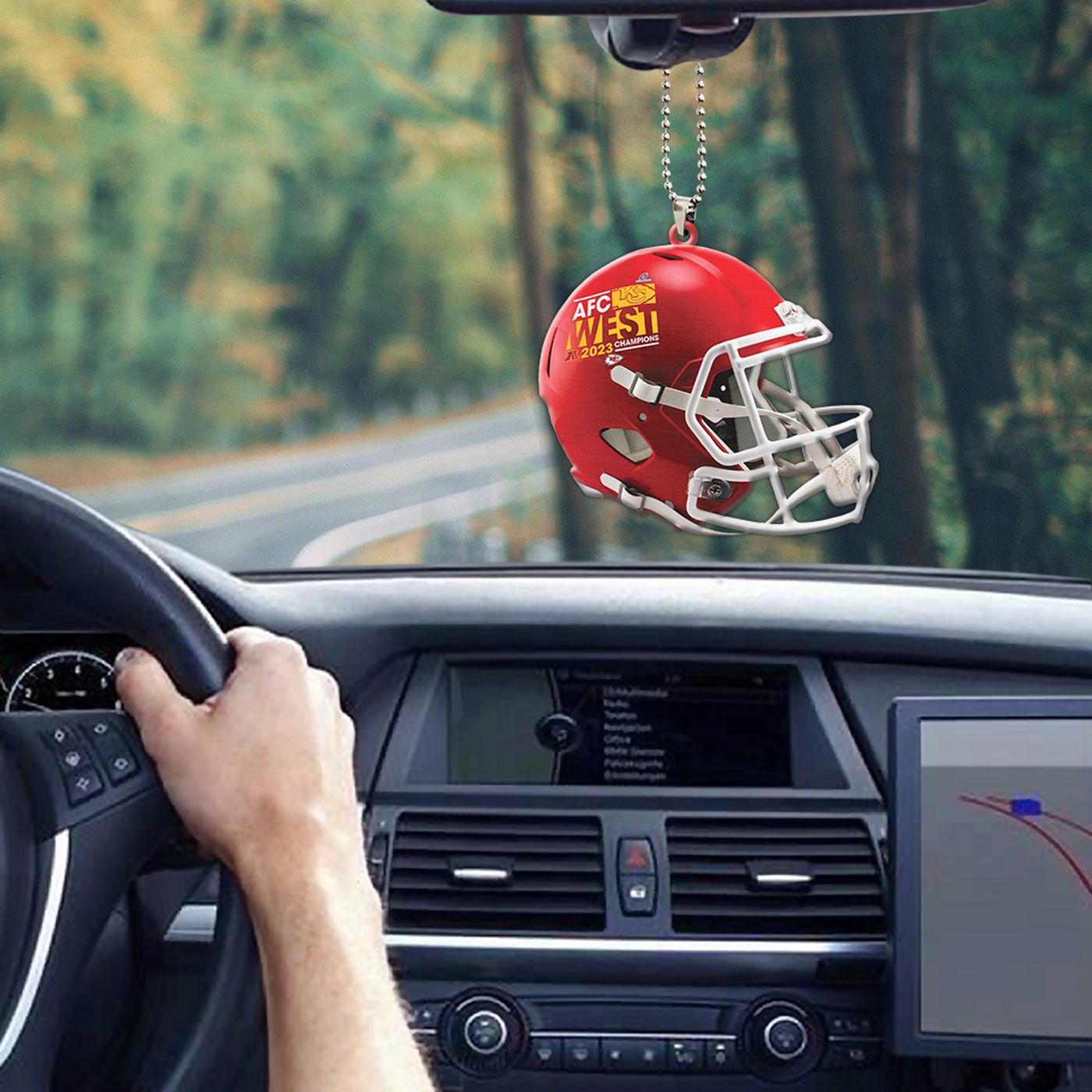 Kansas City Chiefs Custom shape-sided Acrylic Car Ornament Gift