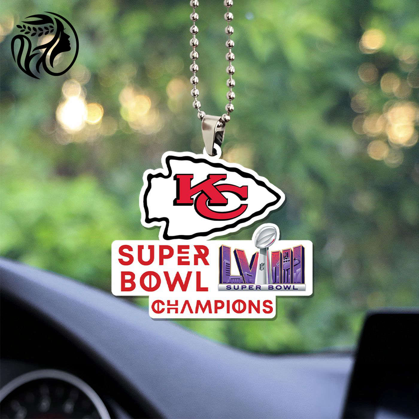 Kansas City Chiefs Custom Shape-sided Acrylic Car Ornament