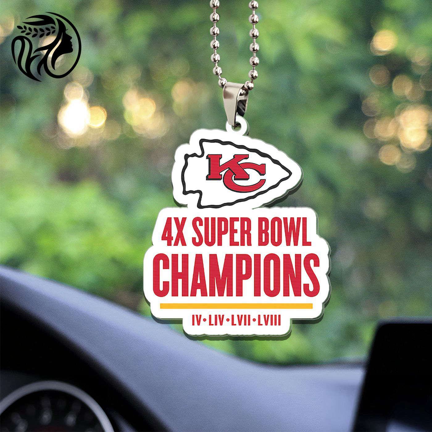 Kansas City Chiefs Custom Shape-sided Acrylic Car Ornament