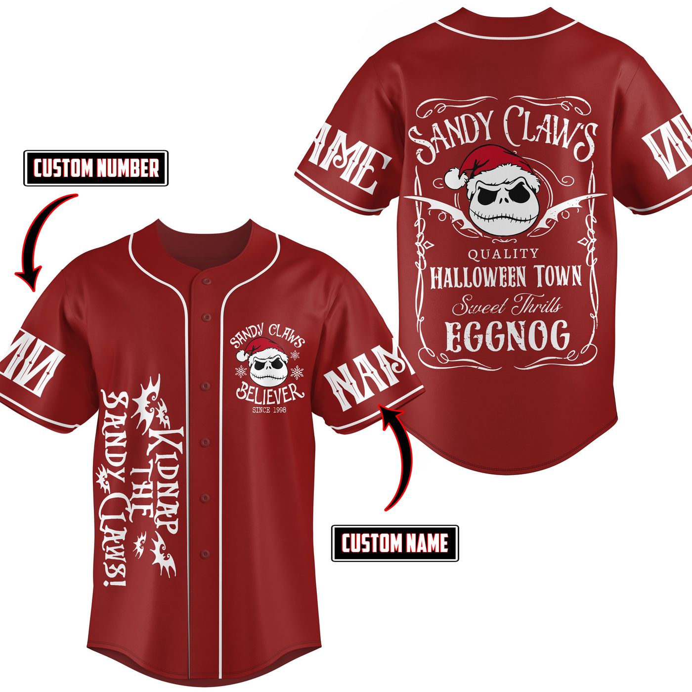 Kidnap the Sandy Claws Baseball Jersey For Men Women And Kids Gift