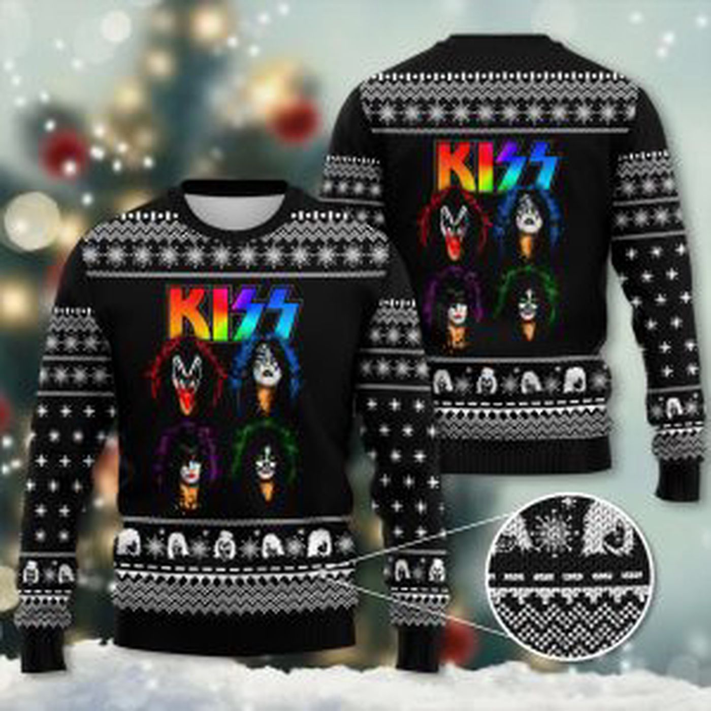 Kiss Band 3D Ugly Sweater Gift – Gift for Men Women Christmas Day