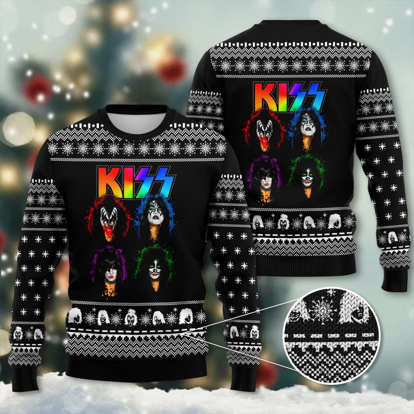 Kiss Band 3D Ugly Sweater Gift – Gift for Men Women Christmas Day