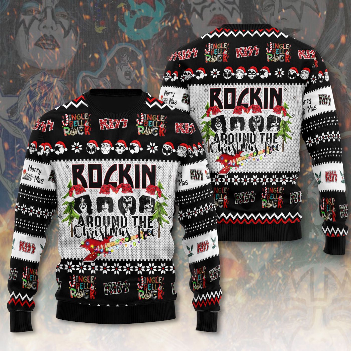 Kiss Band 3D Ugly Sweater Gift – Gift for Men Women Christmas Day
