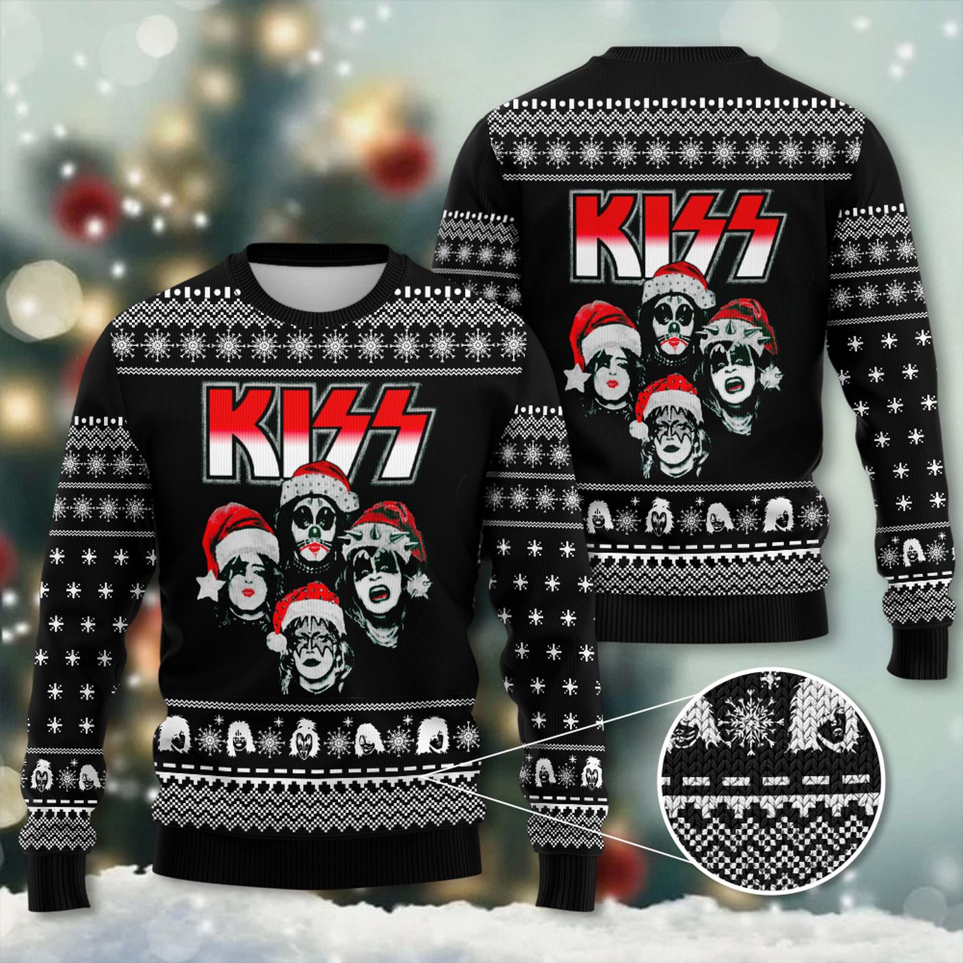 Kiss Band 3D Ugly Sweater Gift – Gift for Men Women Christmas Day