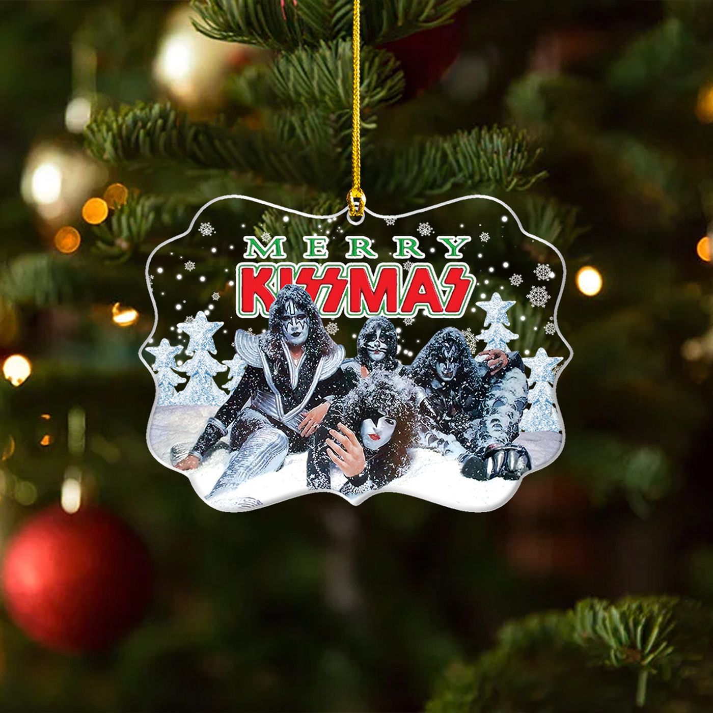 Kiss Band Custom Shape Clear-sided Acrylic Ornament