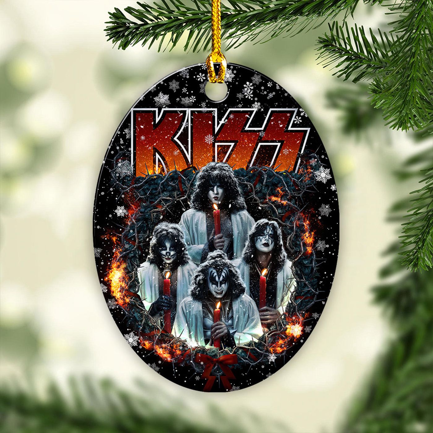 Kiss Band Fixed Shape 2-sided Acrylic Ornament