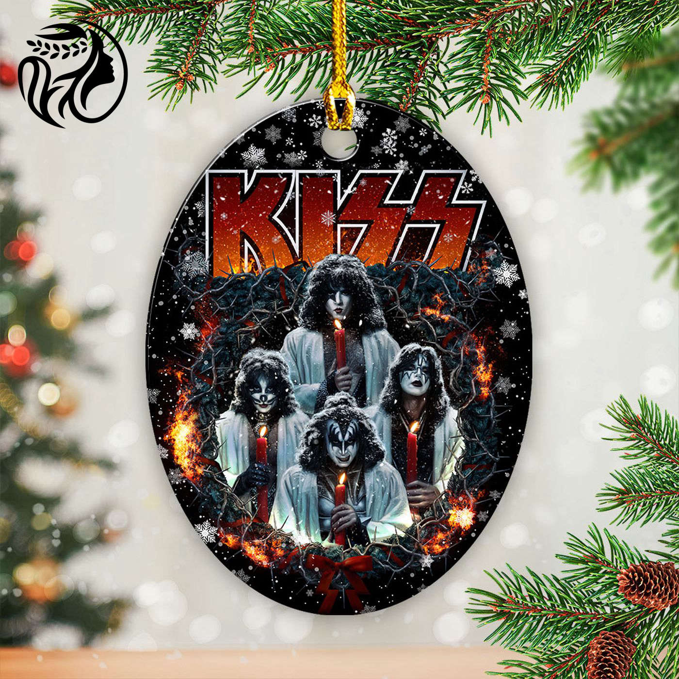 Kiss Band Fixed Shape 2-sided Acrylic Ornament