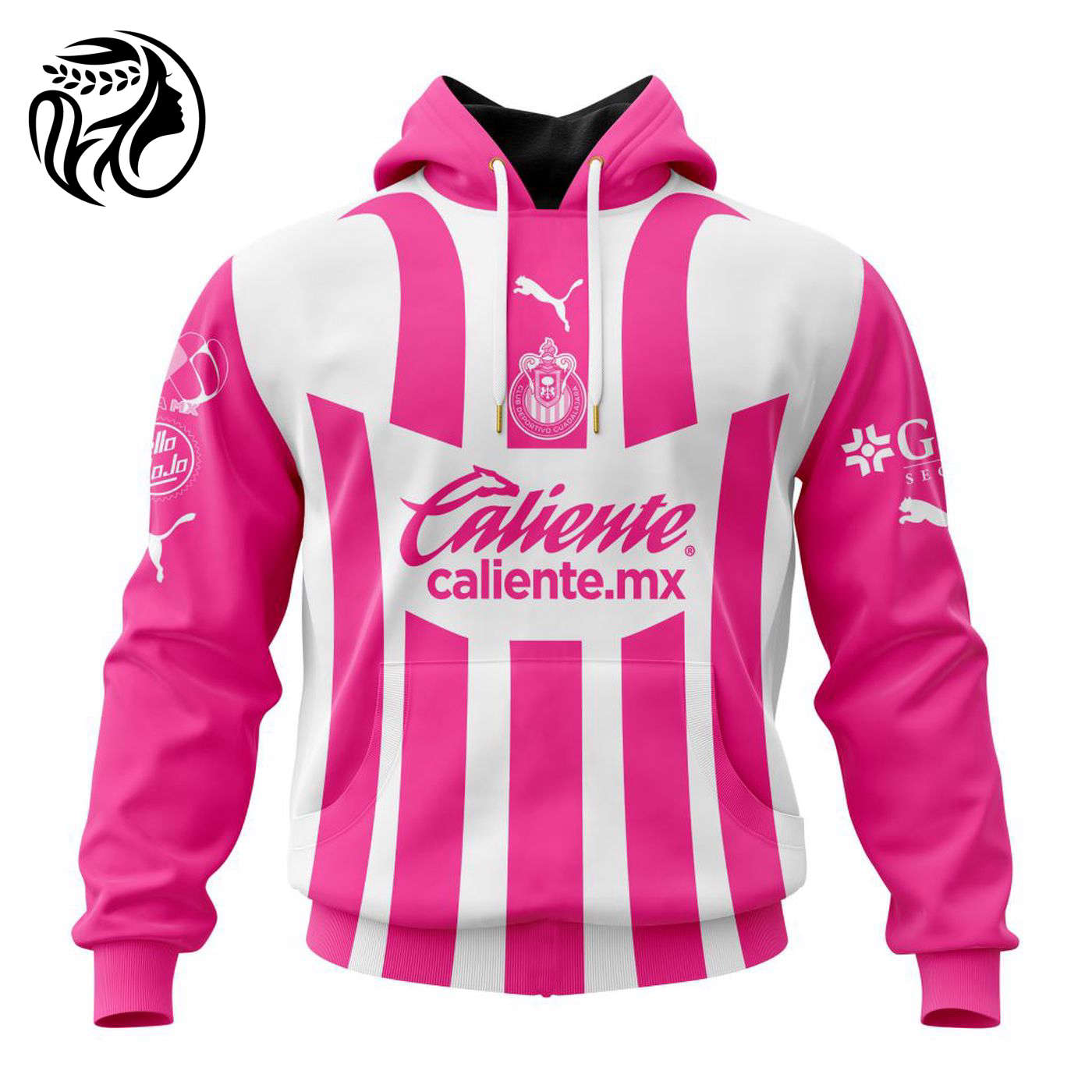 LIGA MX Chivas De Guadalajara 2023 Pink Kits 3d Printed Hoodie 3d Printed Hoodie