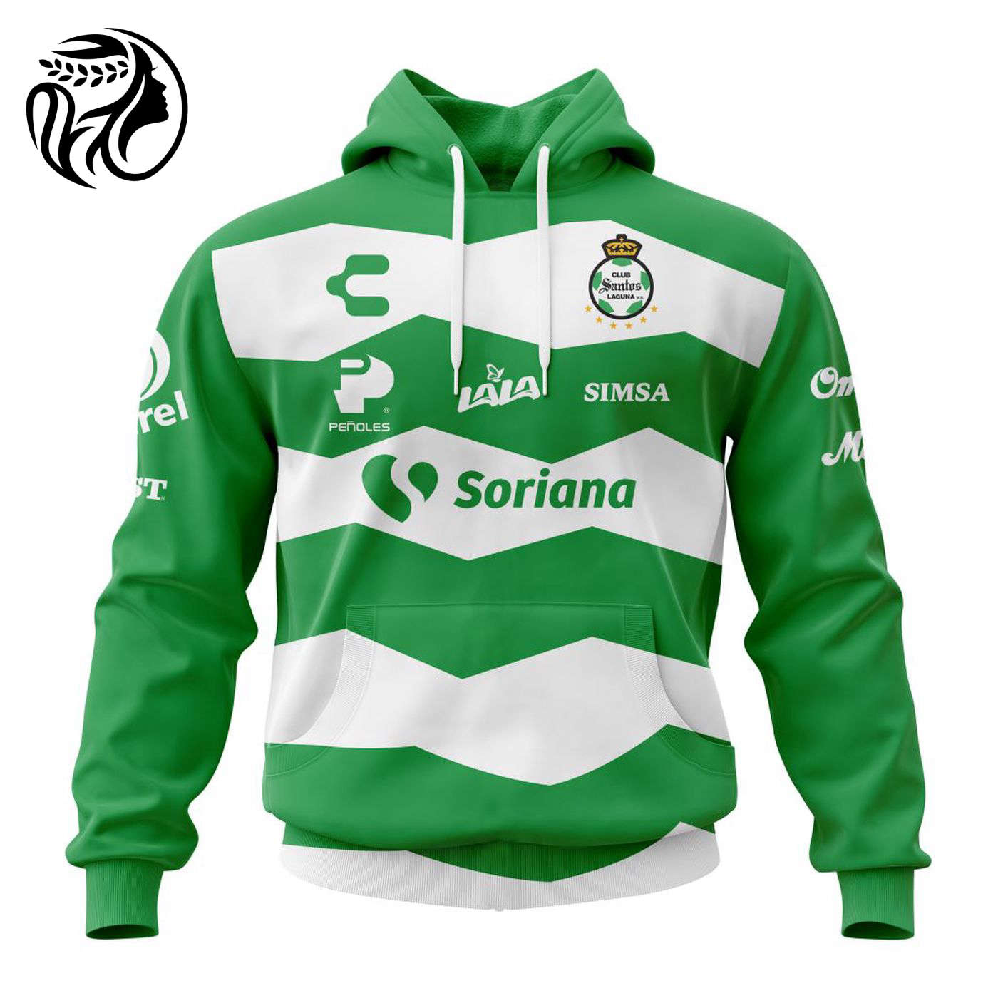 LIGA MX Club Santos Laguna 2023 – 2024 Home Kits 3d Printed Hoodie 3d Printed Hoodie