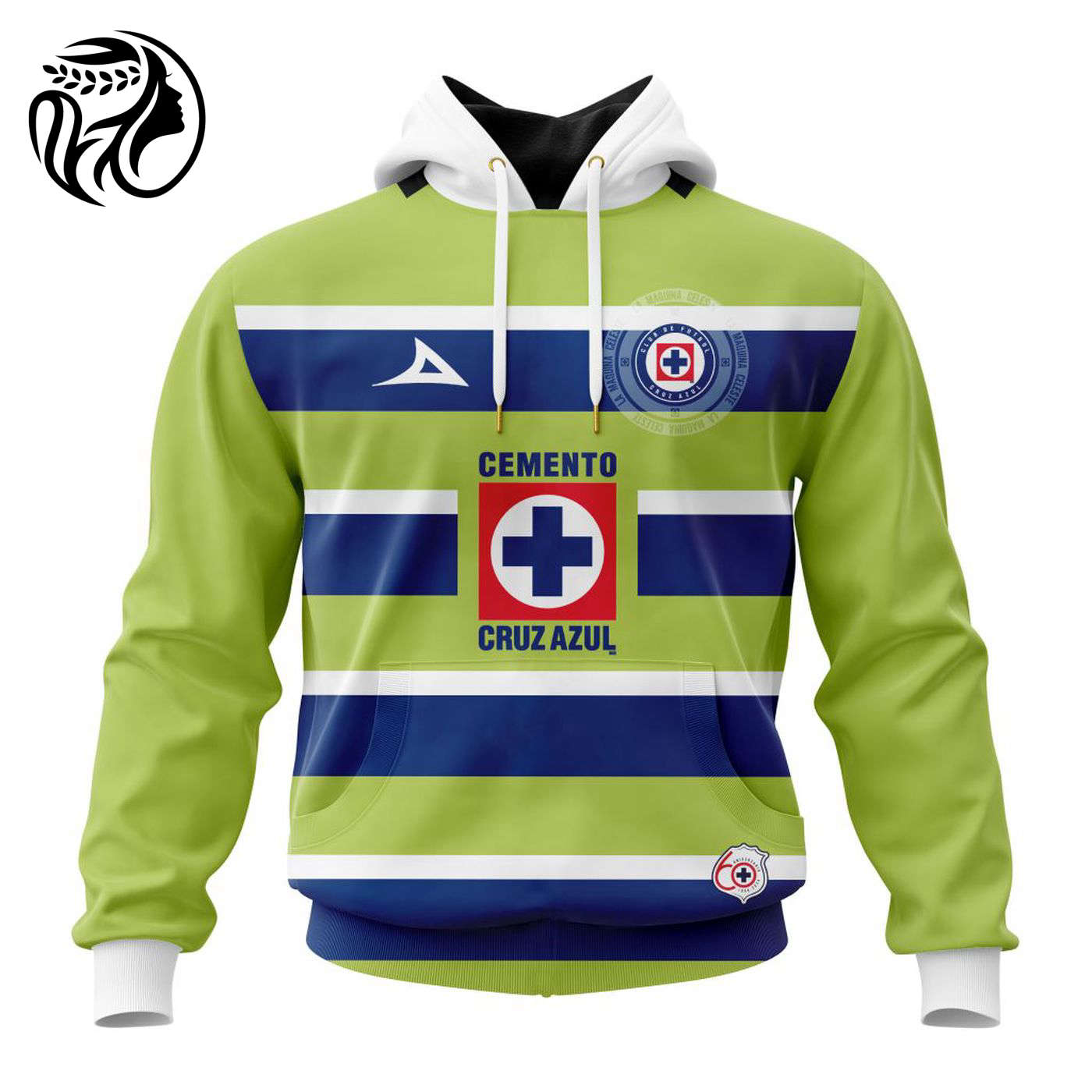 LIGA MX Cruz Azul Personalized 2025 Goalkeeper Home Kits 3d Printed Hoodie 3d Printed Hoodie