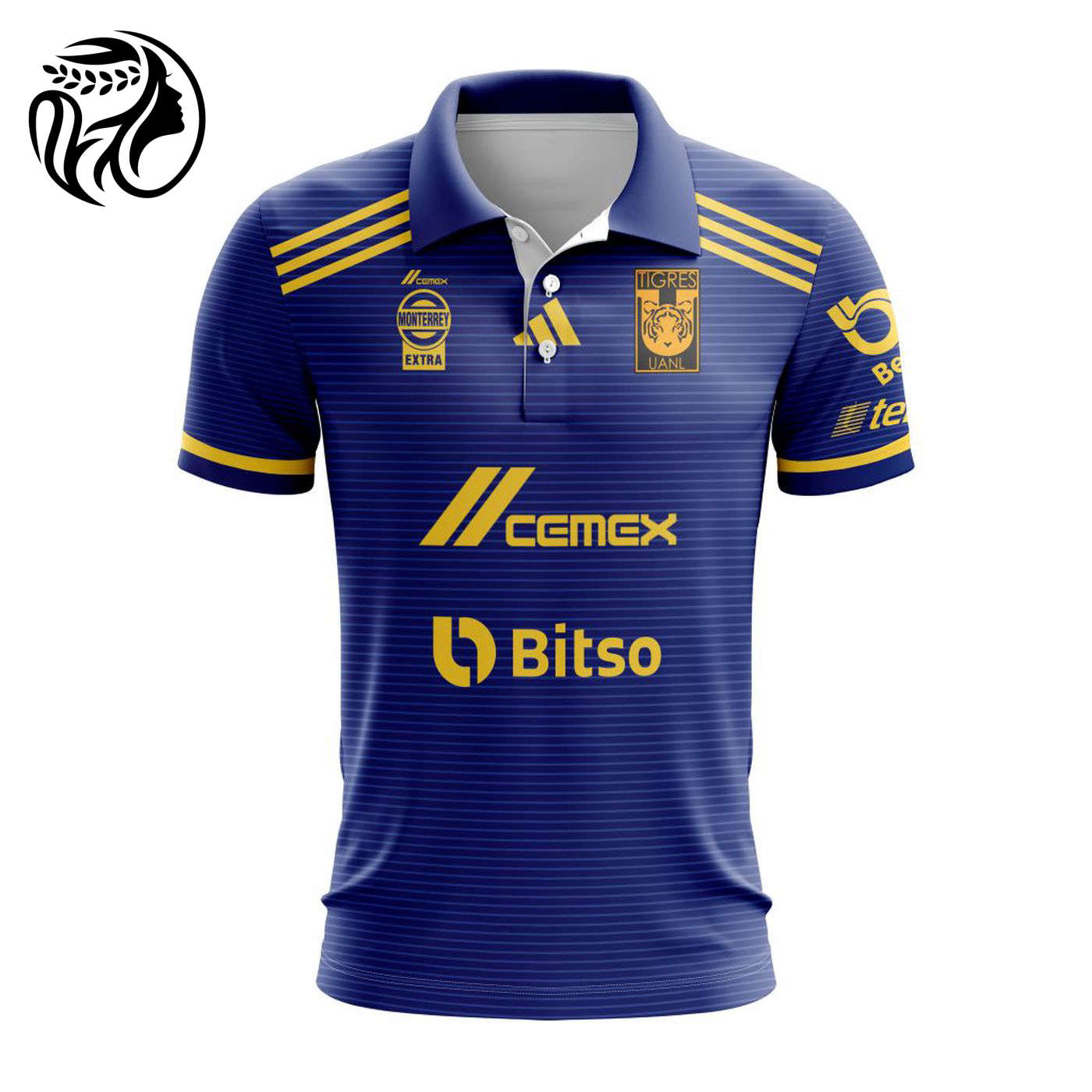 LIGA MX Tigres UANL 2023 – 2024 Away Kits Polo 3d Printed Hoodie 3d Printed Hoodie