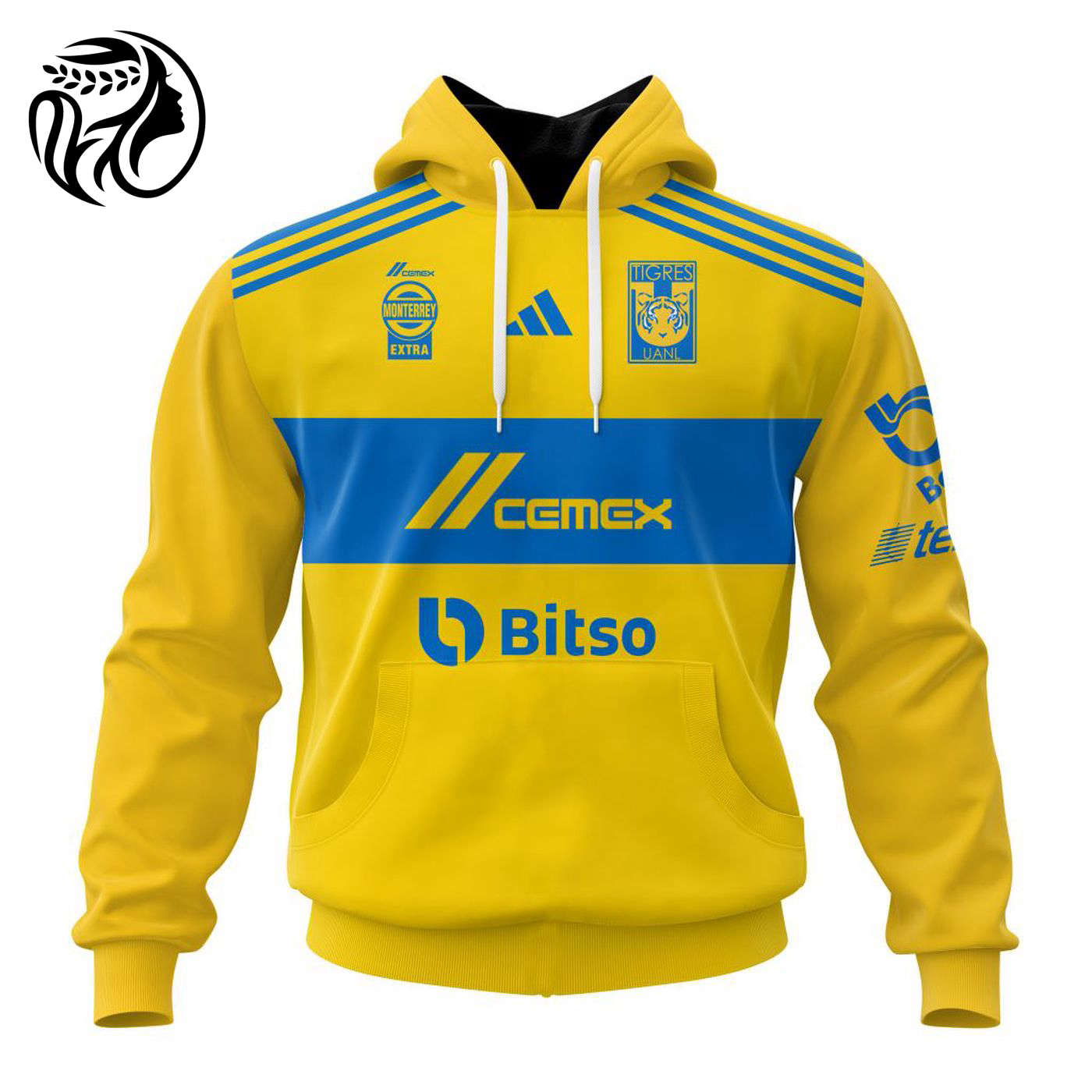 LIGA MX Tigres UANL 2023 – 2024 Home Kits 3d Printed Hoodie 3d Printed Hoodie