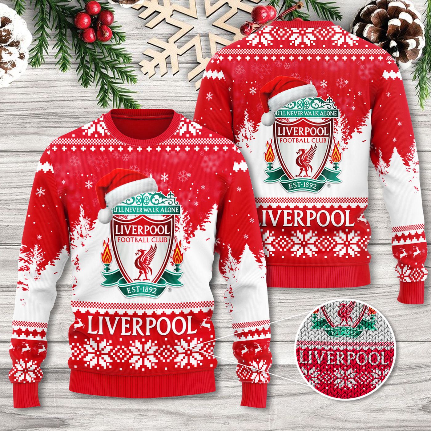 Liverpool 3D Ugly Sweater Gift – Gift for Men Women Christmas Day – Gift for Men Women Christmas Day