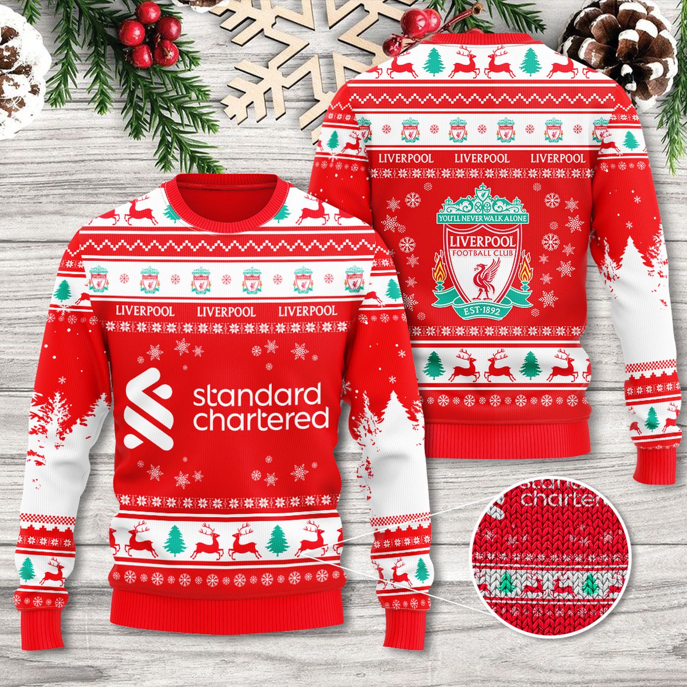 Liverpool 3D Ugly Sweater  – Gift for Women –  – Gift for Women for Men Women Christmas Day