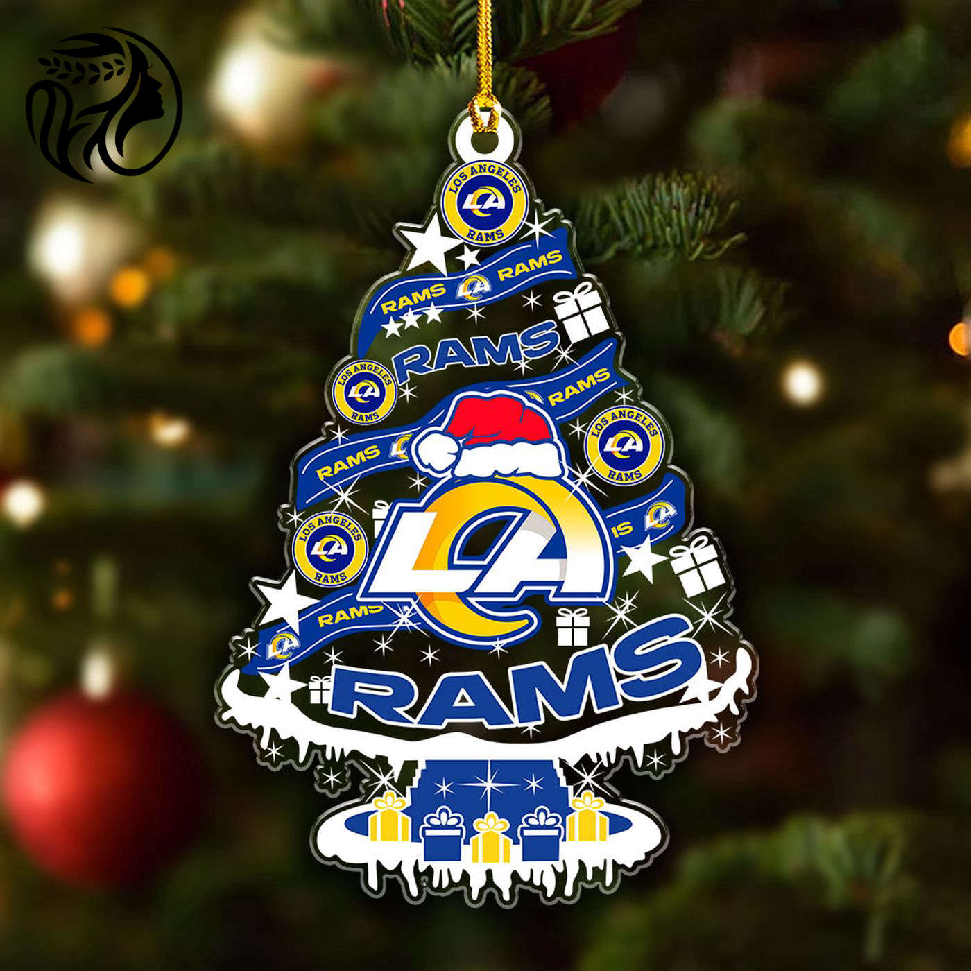 Los Angeles Rams Custom Shape Clear 1-sided Acrylic Ornament