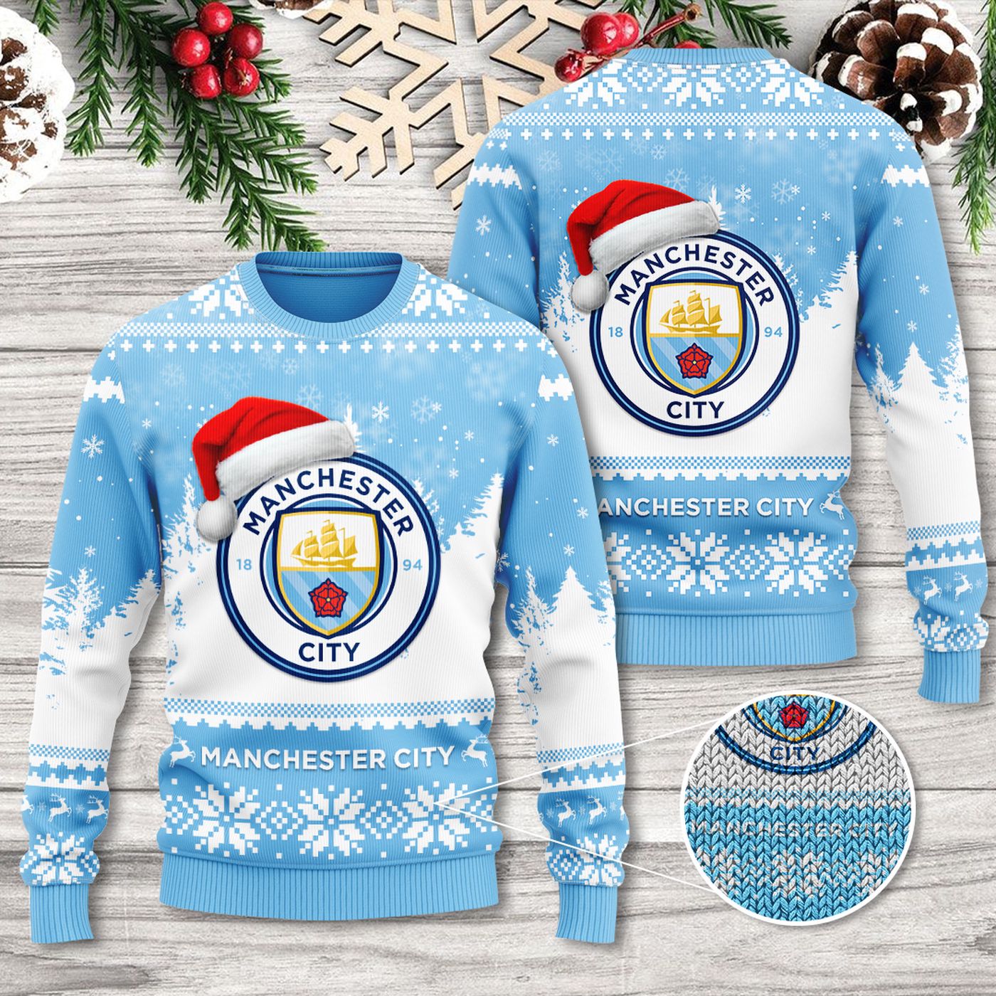Manchester City 3D Ugly Sweater Gift – Gift for Men Women Christmas Day – Gift for Men Women Christmas Day