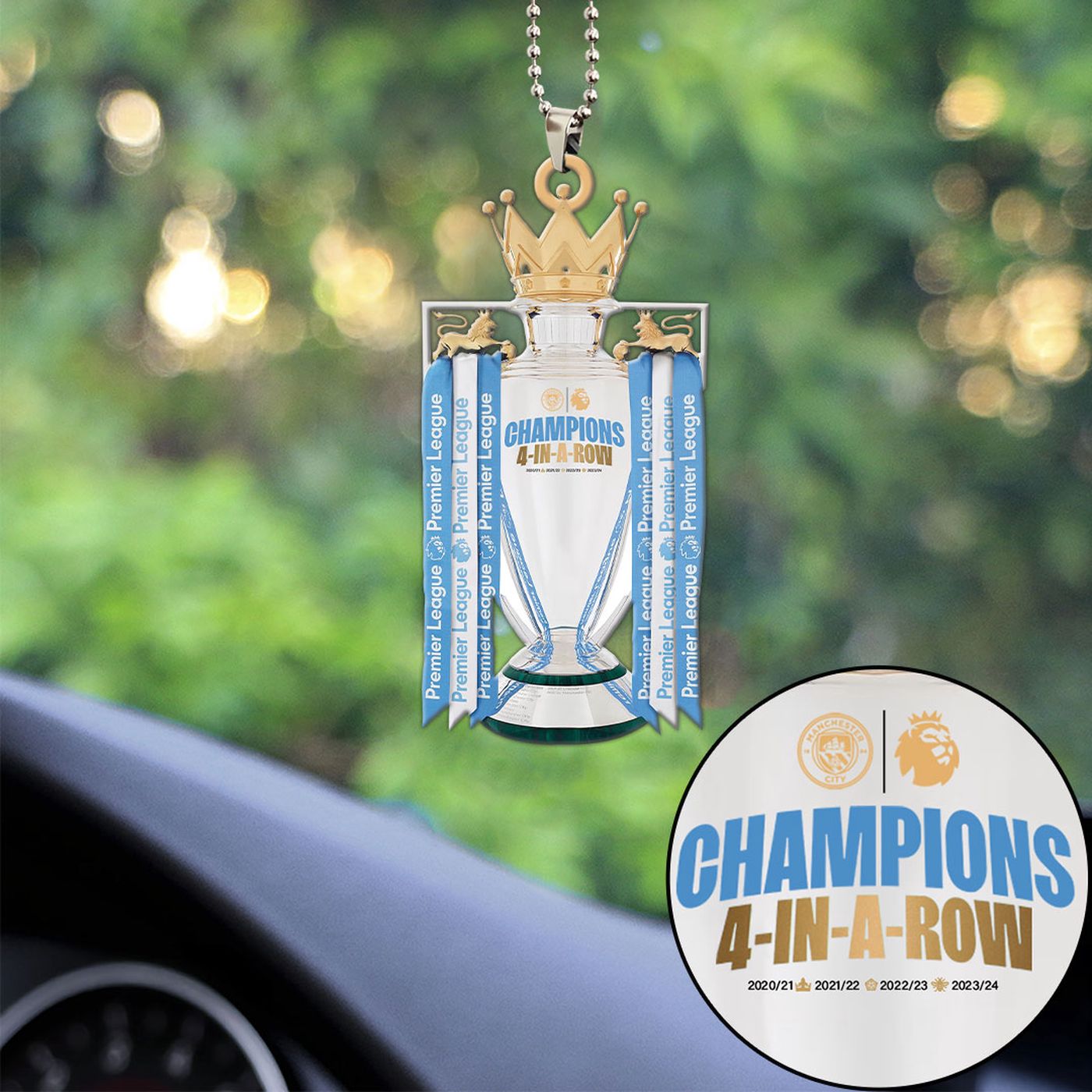 Manchester City Custom Shape-sided Acrylic Car Ornament