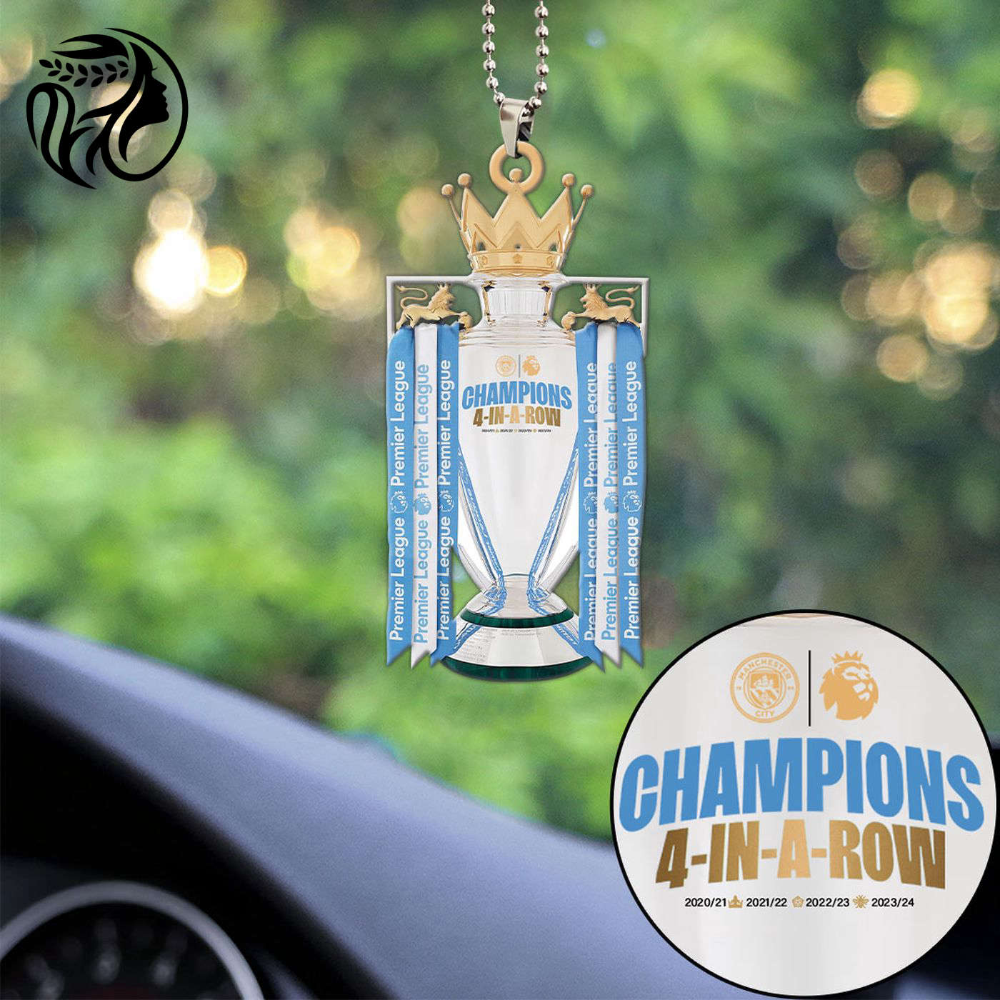 Manchester City Custom Shape-sided Acrylic Car Ornament