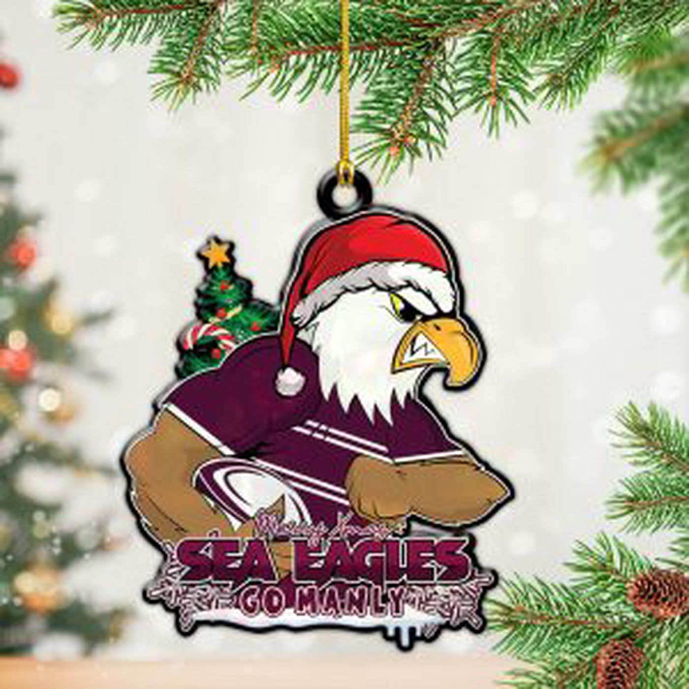 Manly-Warringah Sea Eagles Custom Shape 1-sided Acrylic Ornament