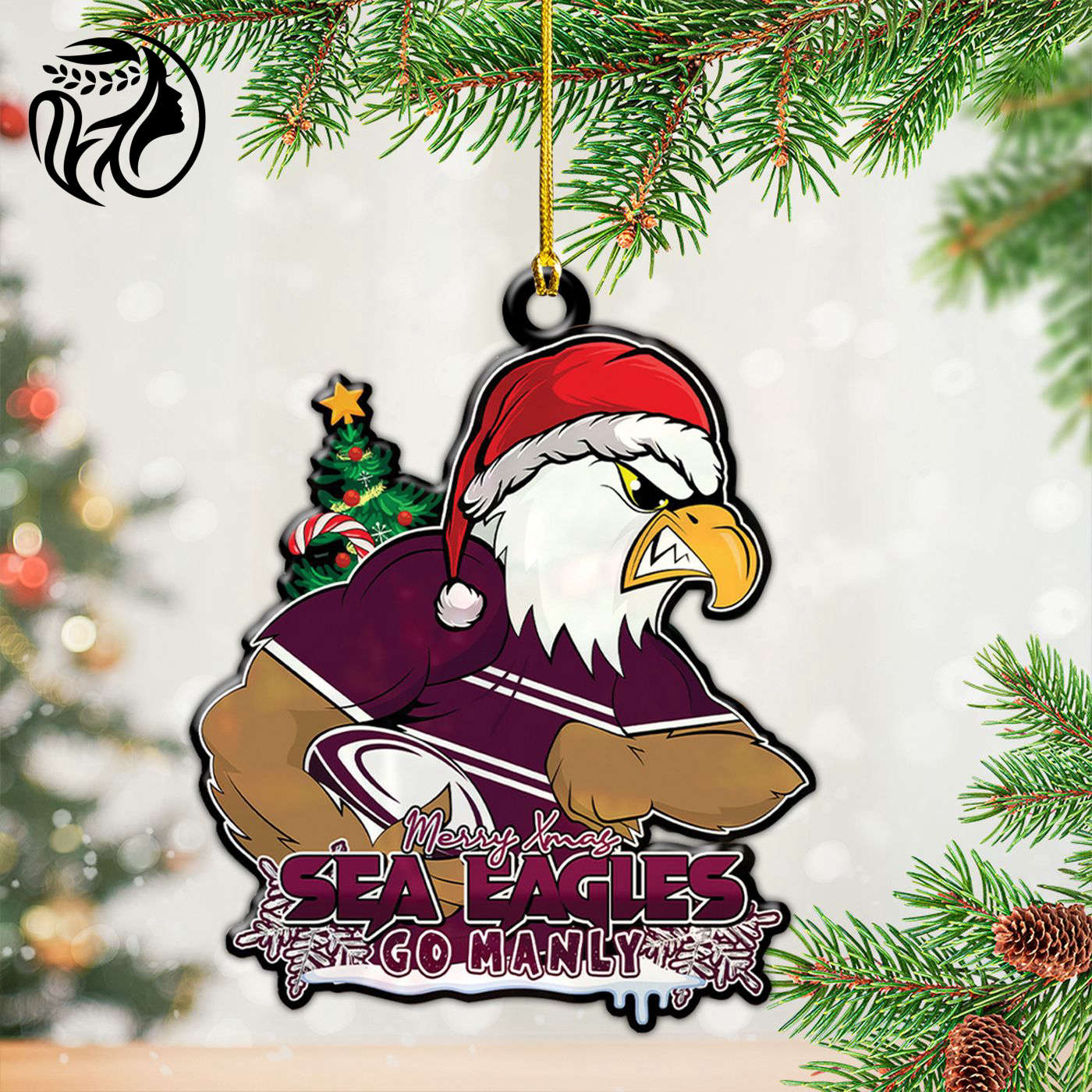 Manly-Warringah Sea Eagles Custom Shape 1-sided Acrylic Ornament