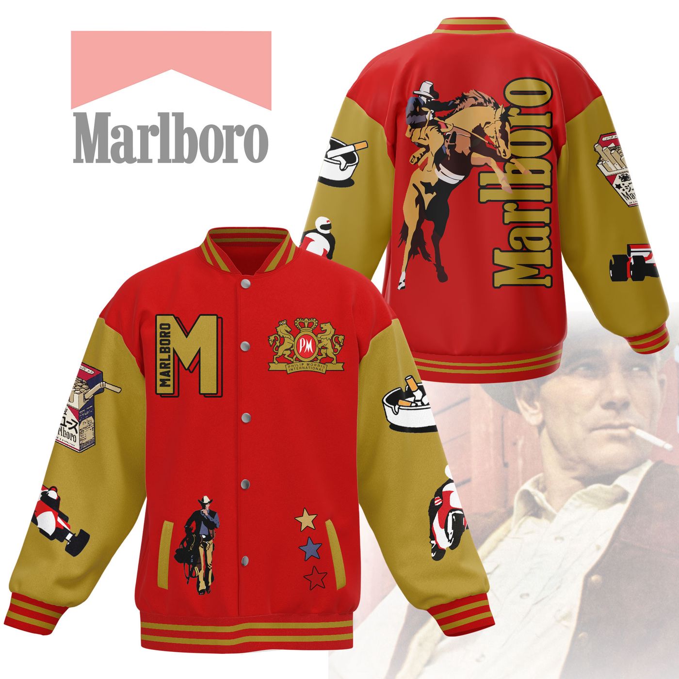 Marlboro New Premium Baseball Jacket Gift For Fan