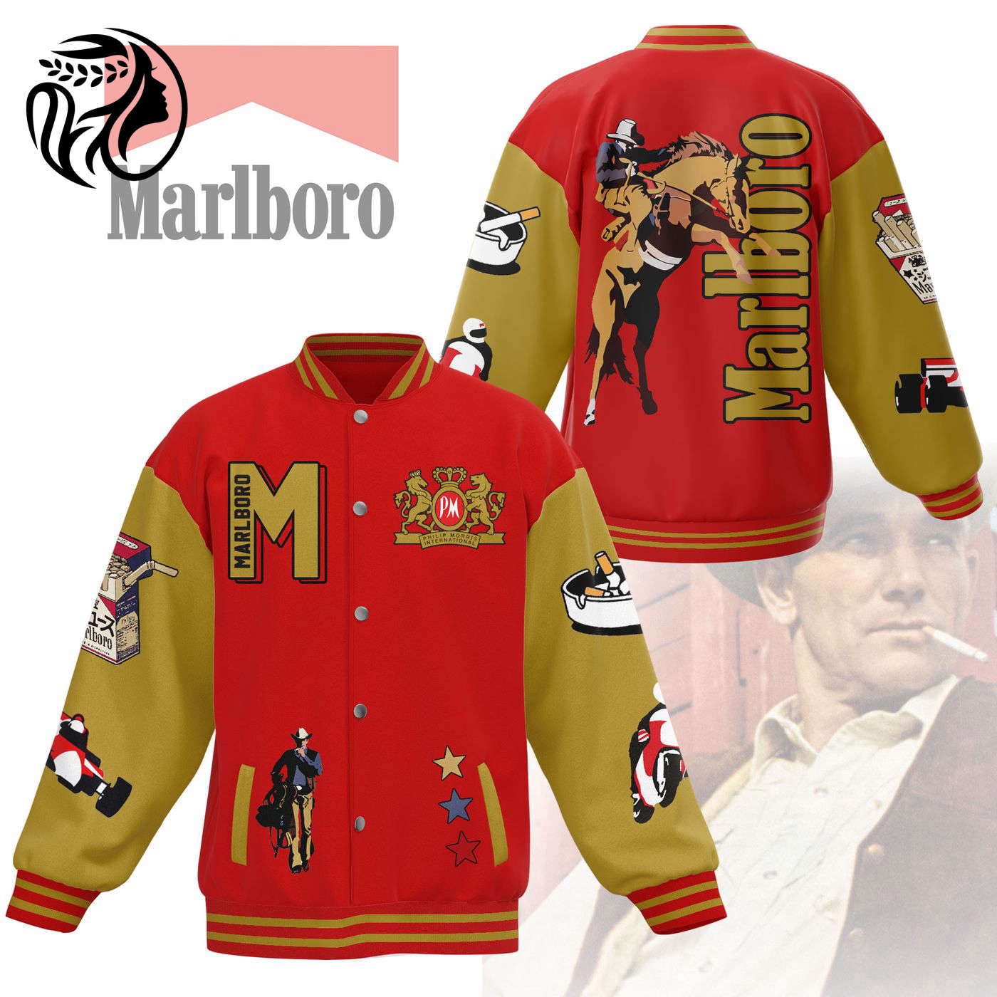 Marlboro New Premium Baseball Jacket Gift For Fan
