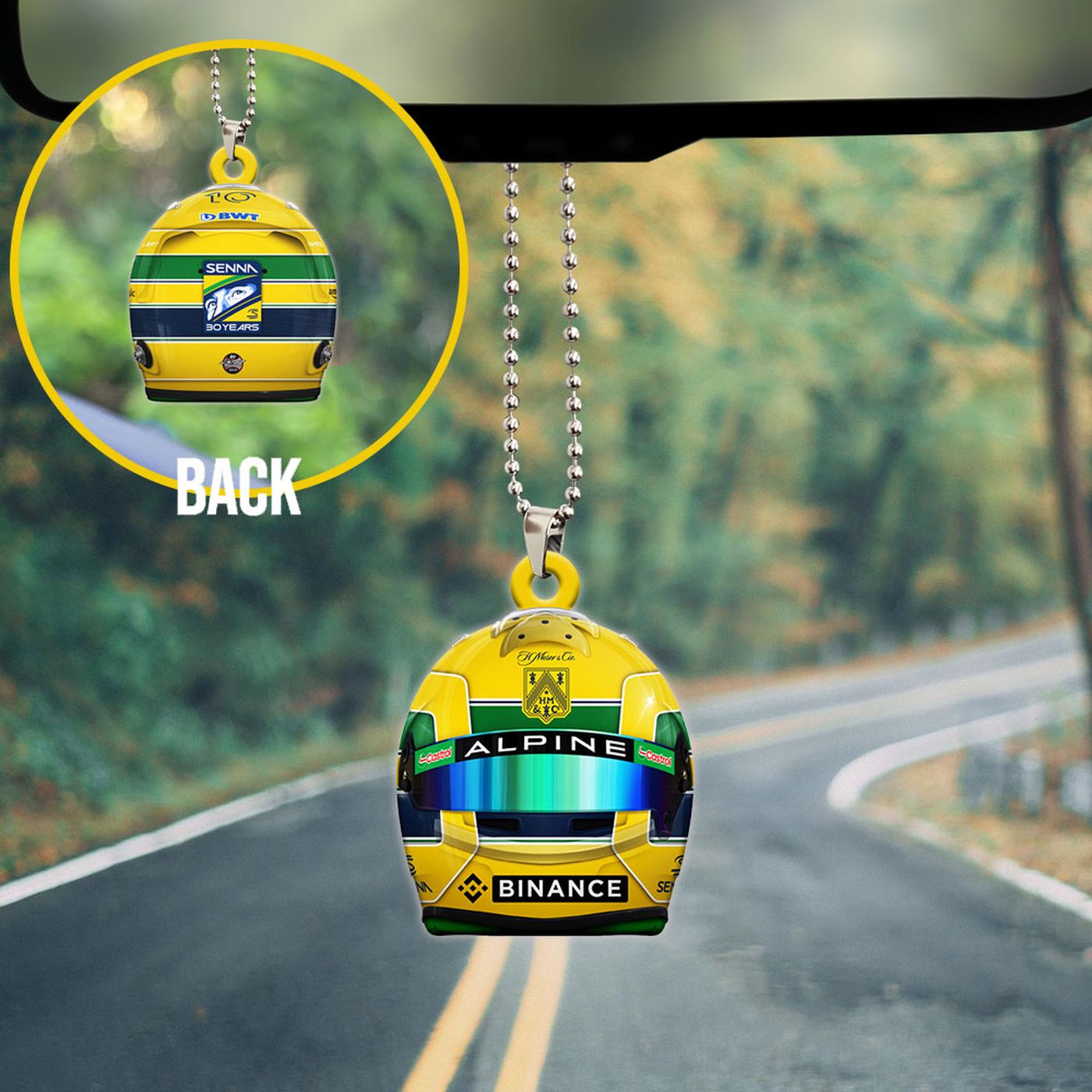 McLaren x Ayrton Senna Custom Shape-sided Acrylic Car Ornament Gift
