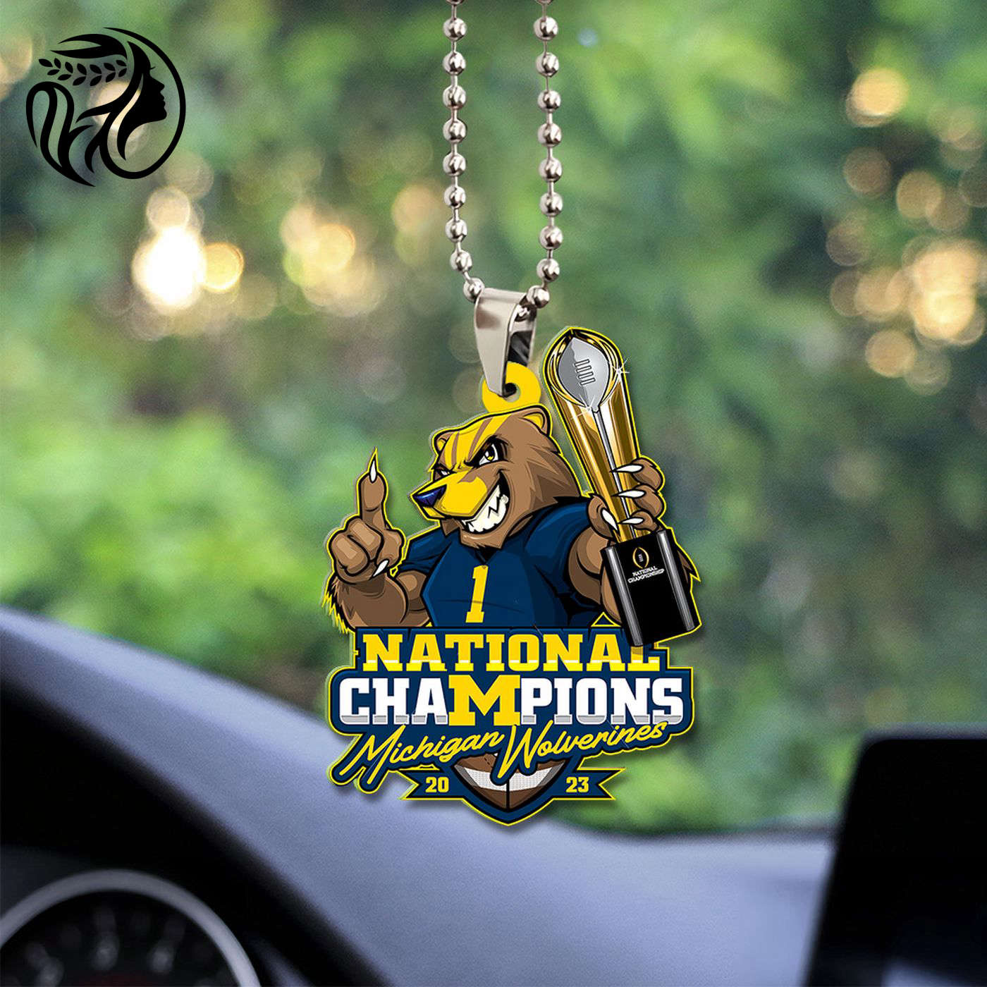 Michigan Wolverines Football Custom Shape 2-sided Acrylic Car Ornament
