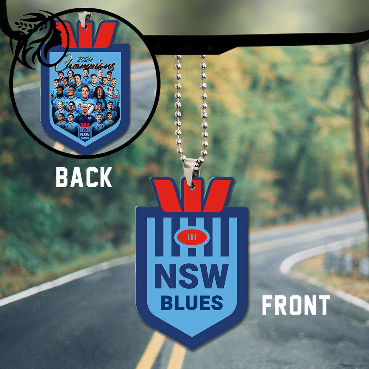 New South Wales Blues Custom Shape-sided Acrylic Car Ornament