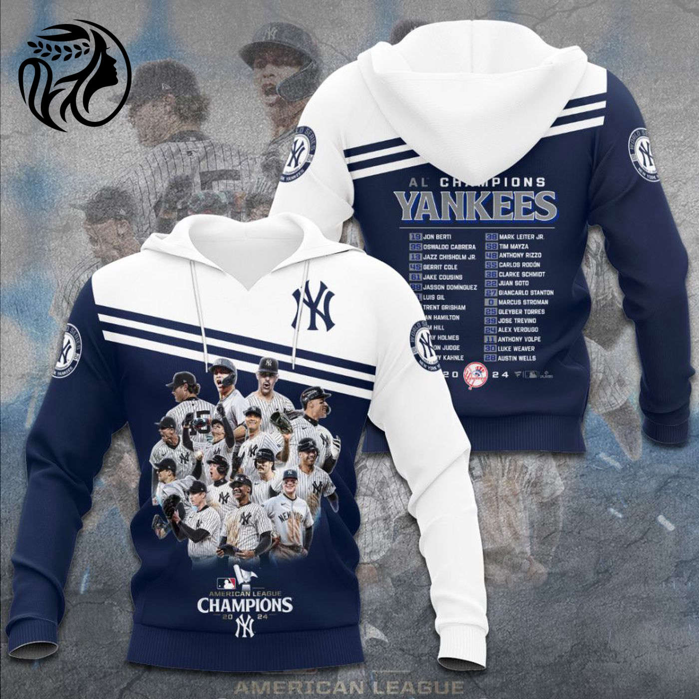 New York Yankees 2024 American League Champions Kits ST2451 3d Printed Hoodie 3d Printed Hoodie
