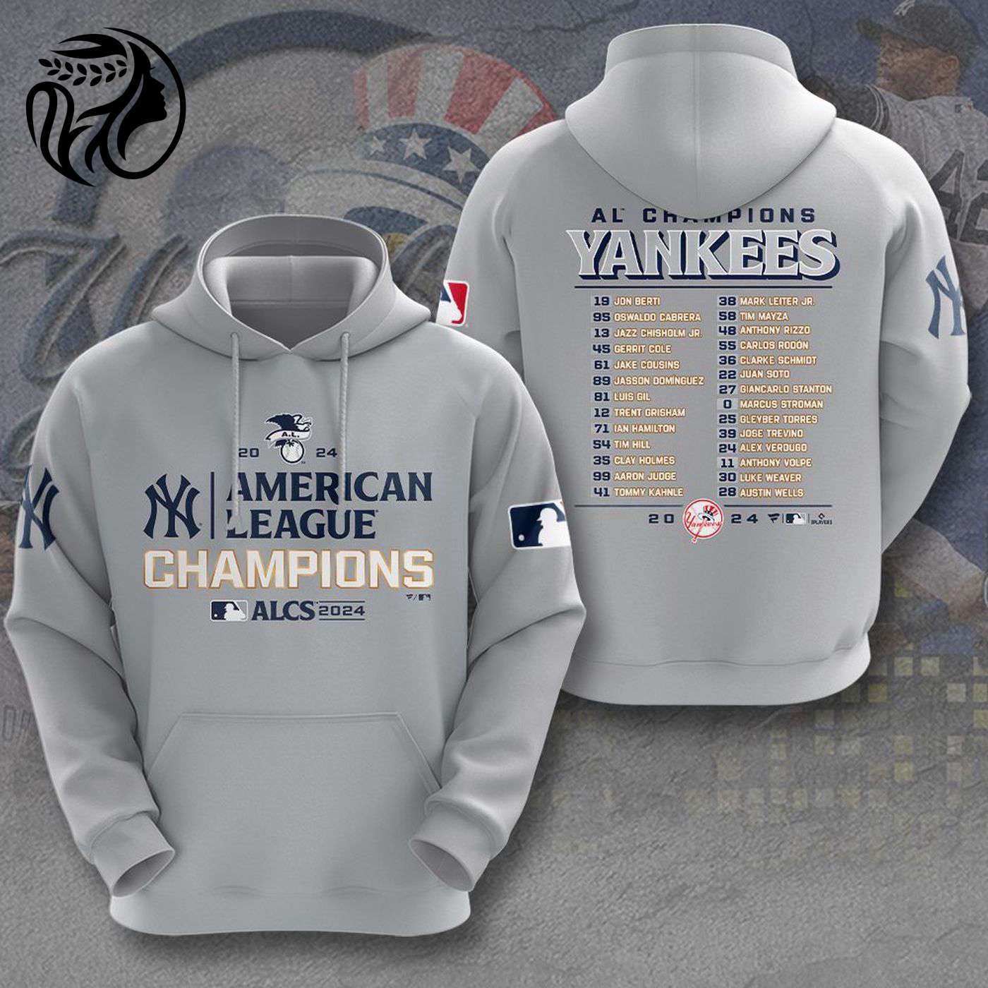 New York Yankees 2024 American League Champions Kits ST2456 3d Printed Hoodie 3d Printed Hoodie
