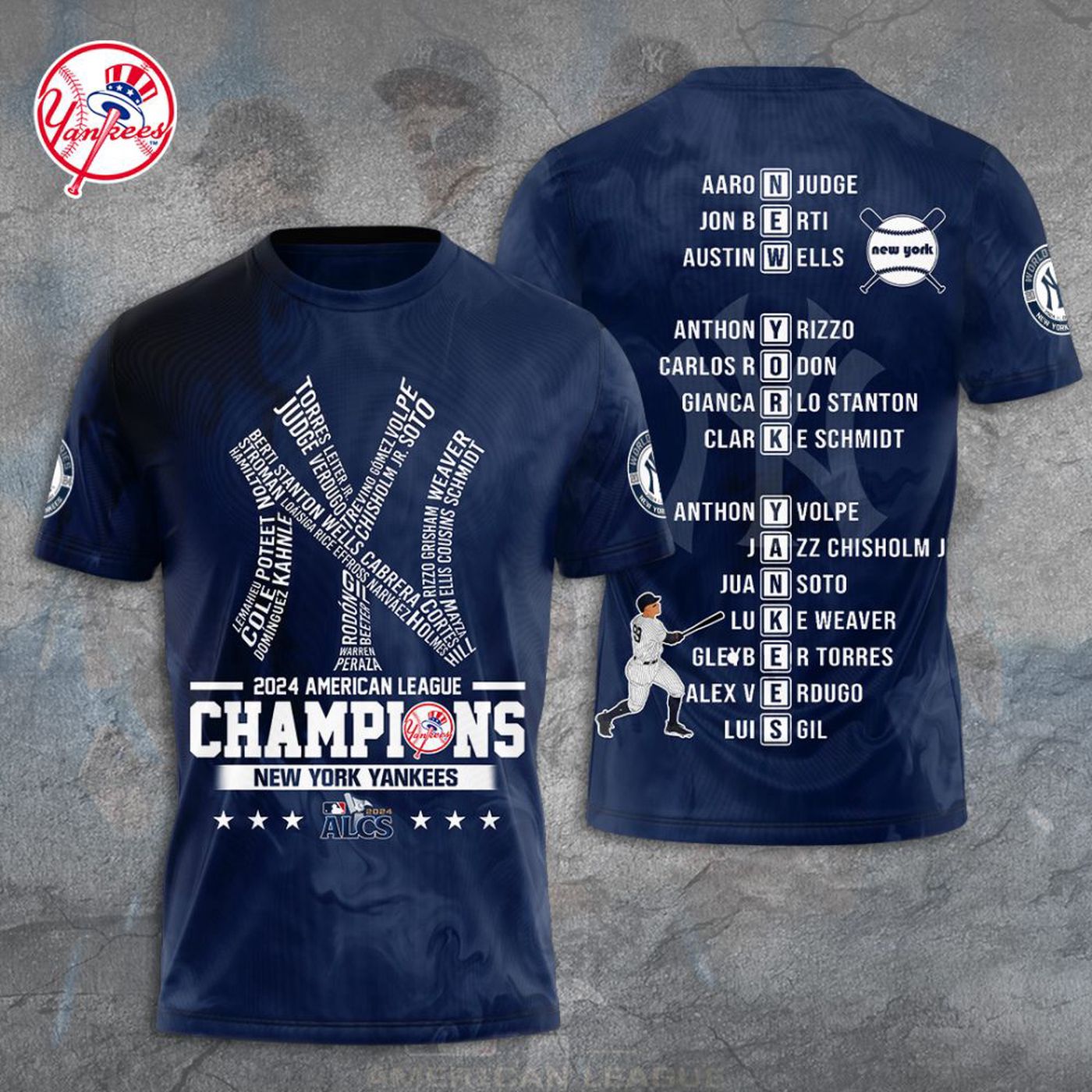 New York Yankees 2024 American League Champions Kits ST2458 3d Printed Hoodie 3d Printed Hoodie