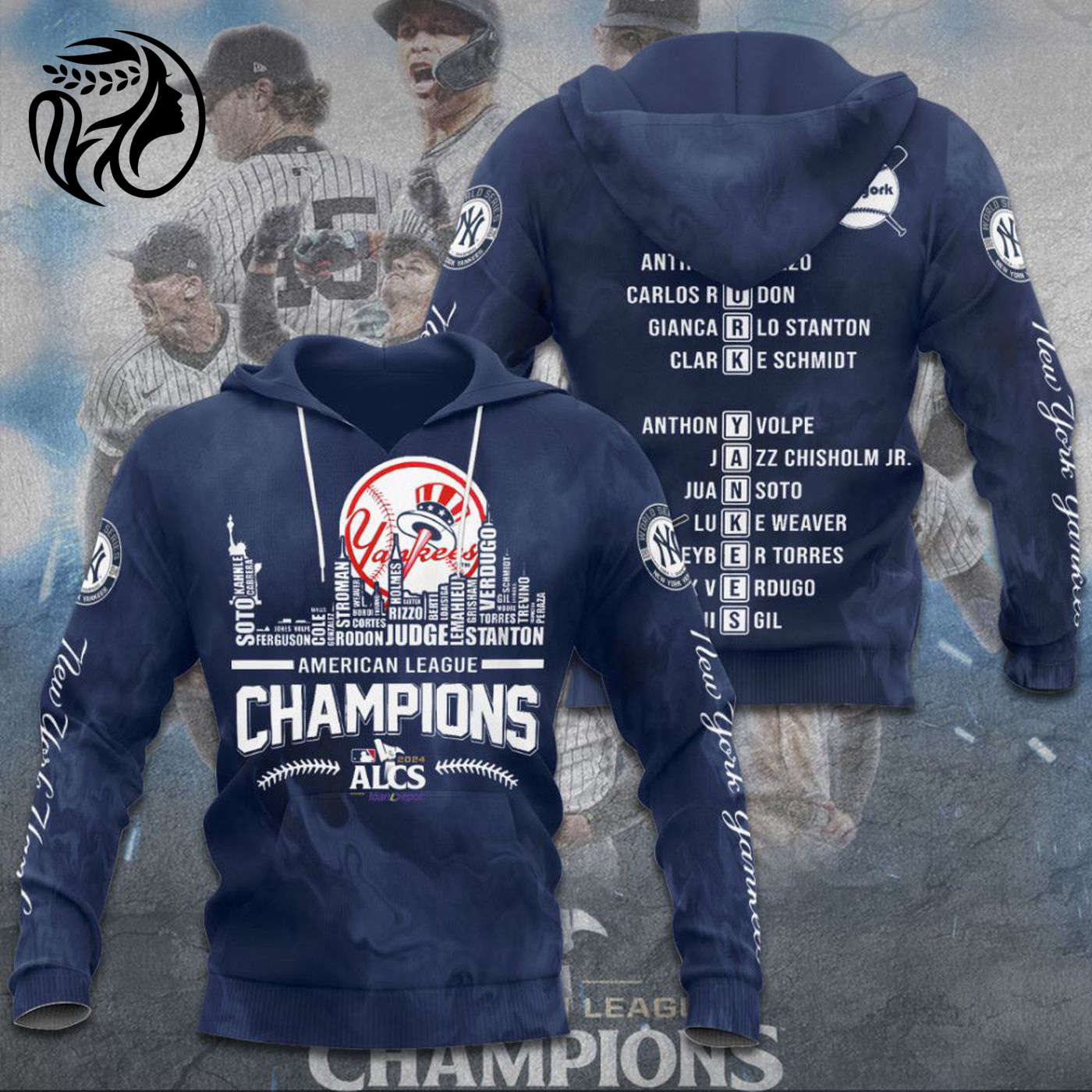 New York Yankees 2024 American League Champions Kits ST2459 3d Printed Hoodie 3d Printed Hoodie