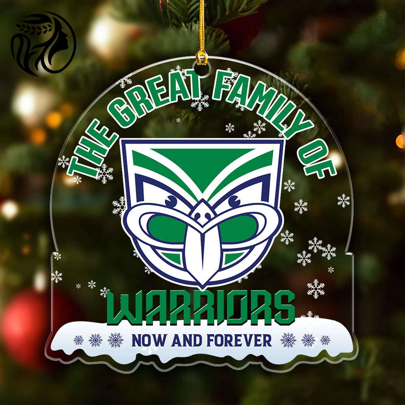 New Zealand Warriors Custom Shape Clear 1-sided Acrylic Ornament