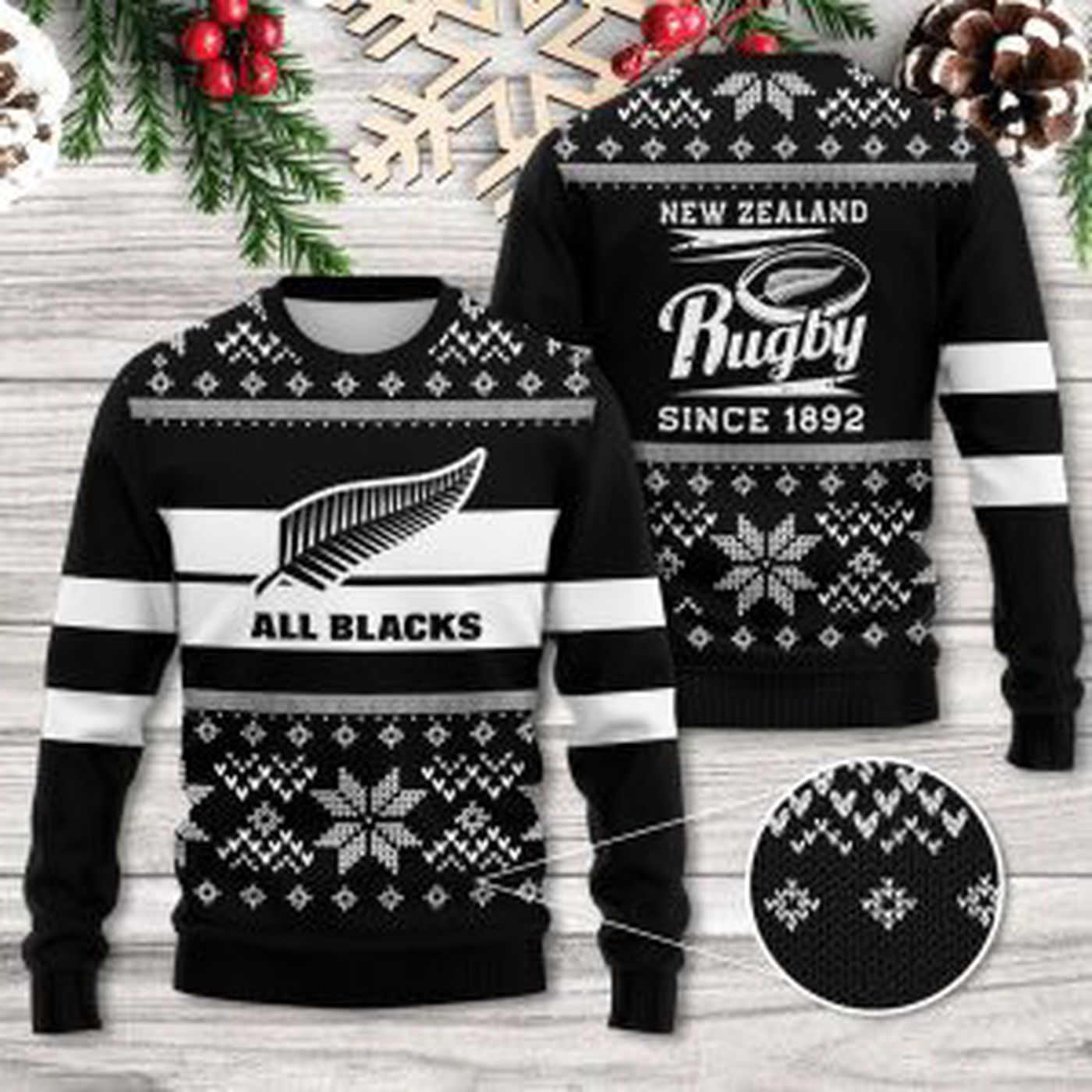 New Zealand x Rugby World Cup 3D Ugly Sweater Gift – Gift for Men Women Christmas Day