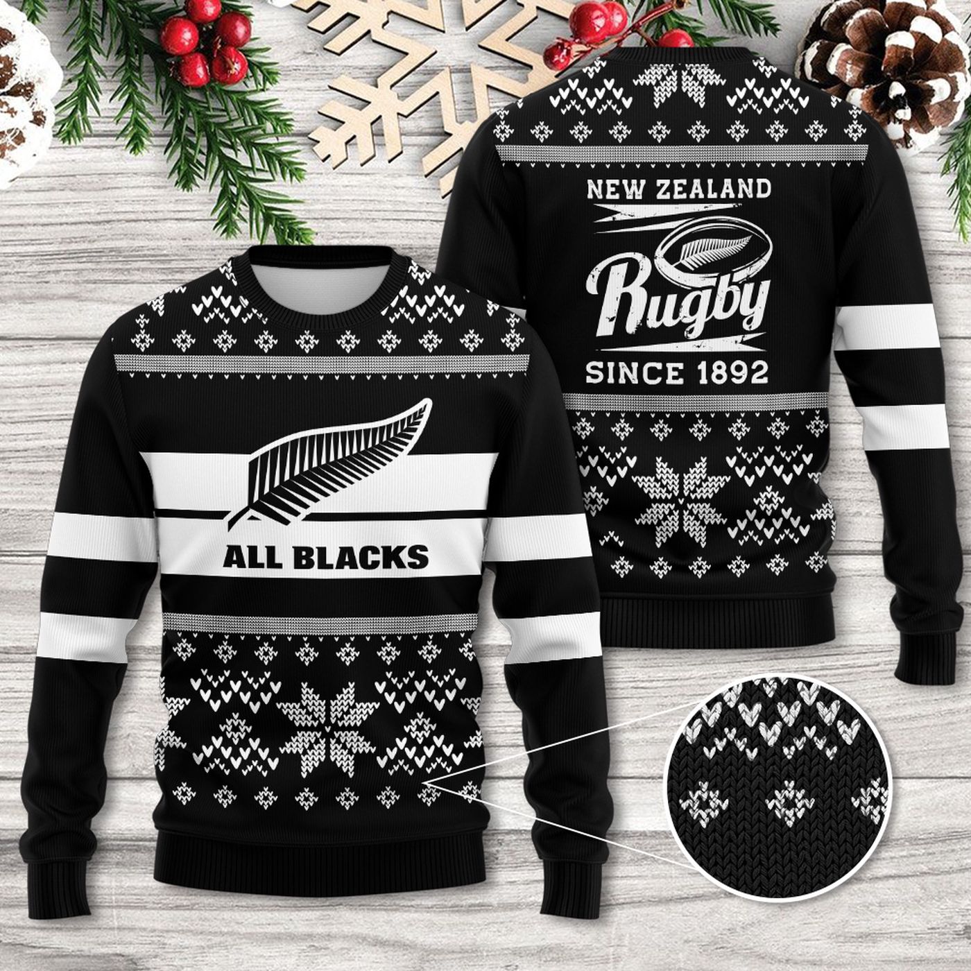 New Zealand x Rugby World Cup 3D Ugly Sweater Gift – Gift for Men Women Christmas Day