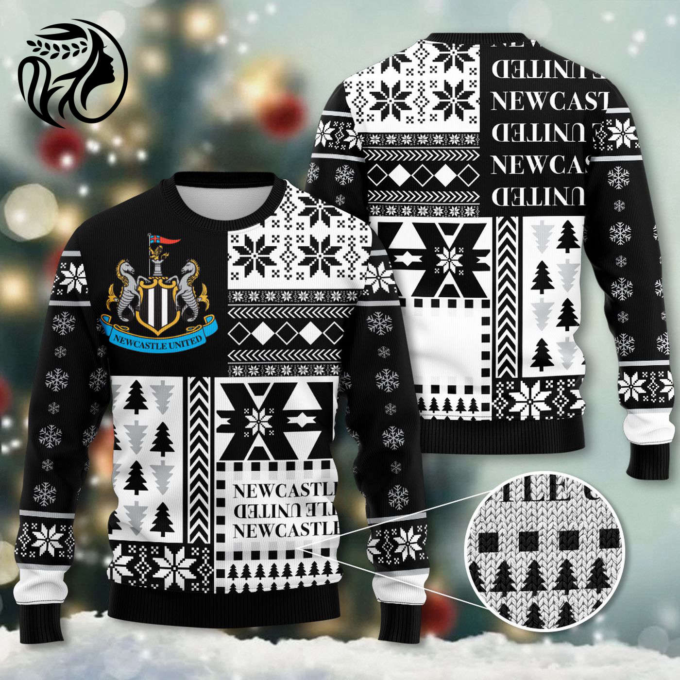 Newcastle United 3D Ugly Sweater  – Gift for Women –  – Gift for Women for Men Women Christmas Day