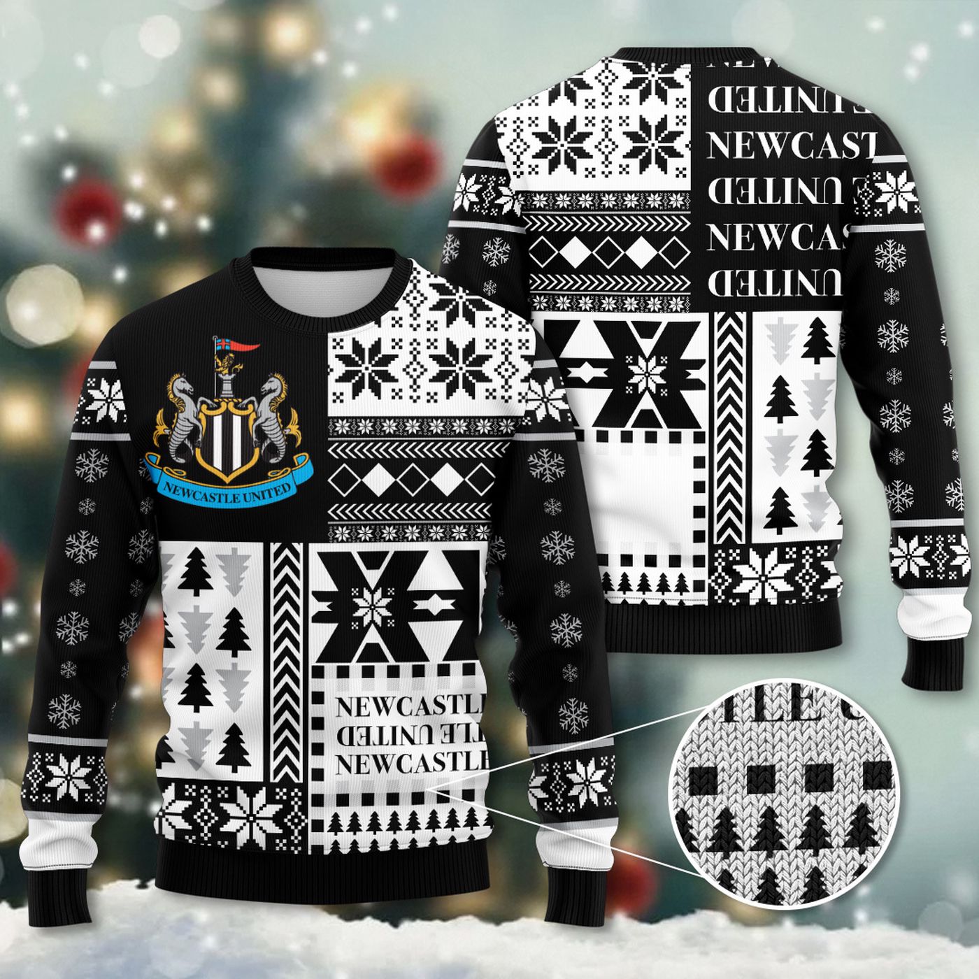 Newcastle United 3D Ugly Sweater  – Gift for Women –  – Gift for Women for Men Women Christmas Day