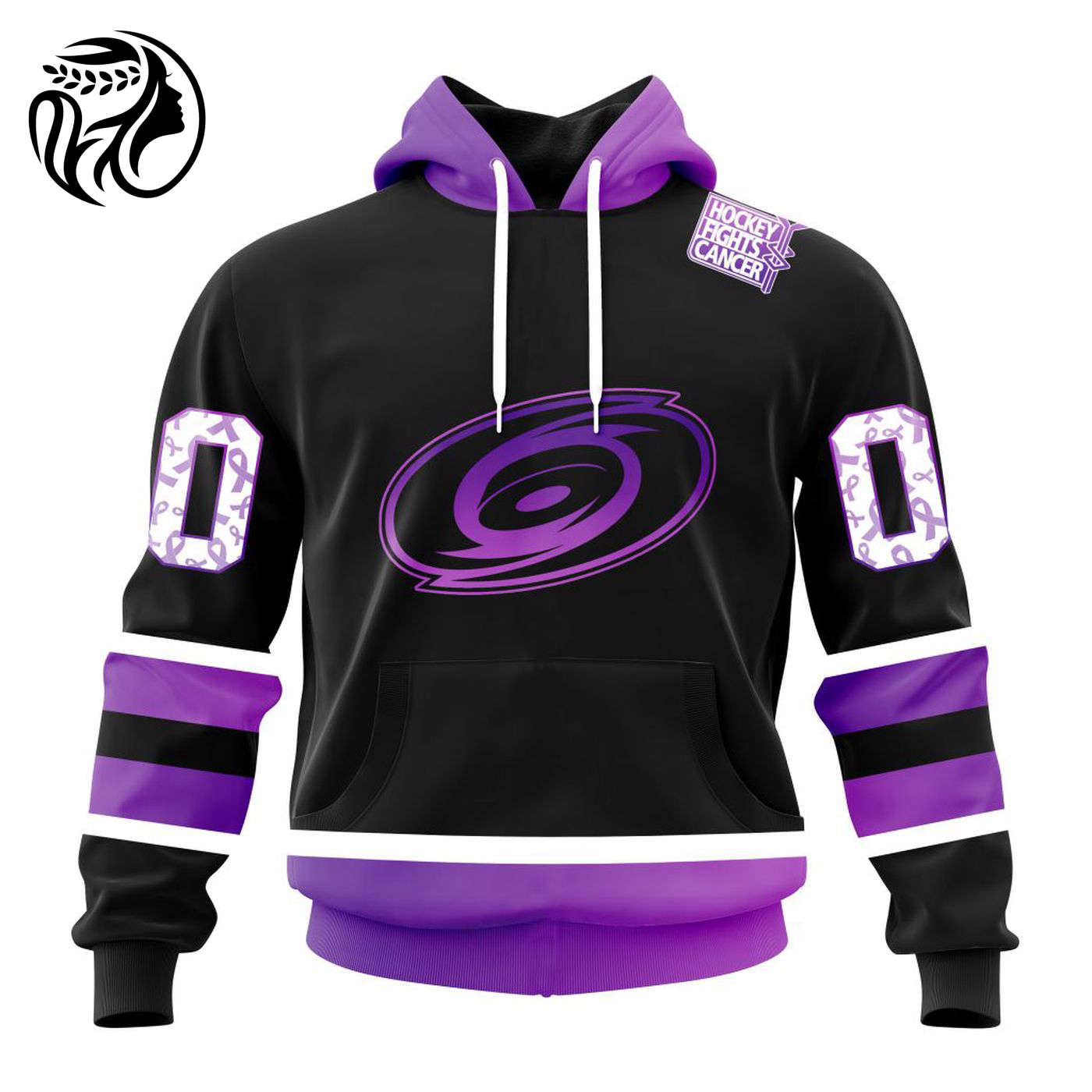 NHL Carolina Hurricanes Special Black Hockey Fights Cancer Kits ST2301 3d Printed Hoodie 3d Printed Hoodie