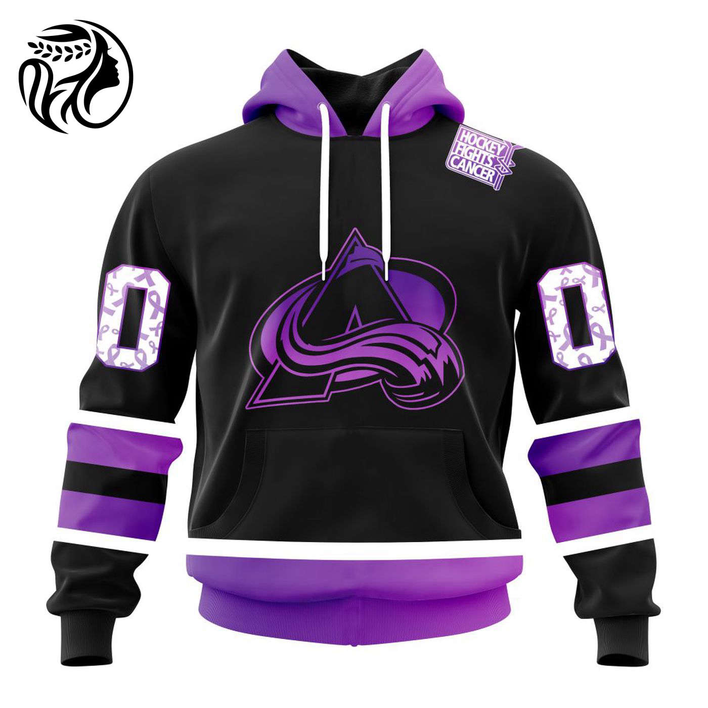 NHL Colorado Avalanche Special Black Hockey Fights Cancer Kits ST2301 3d Printed Hoodie 3d Printed Hoodie
