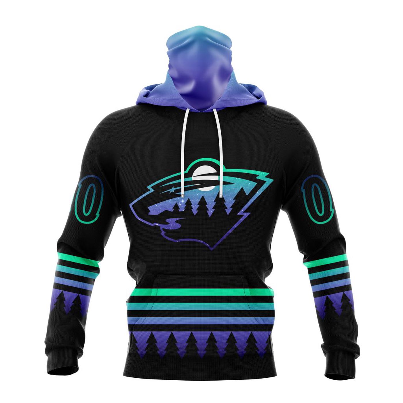 NHL Minnesota Wild Special Northern Lights Concept Kits ST2401 3d Printed Hoodie 3d Printed Hoodie